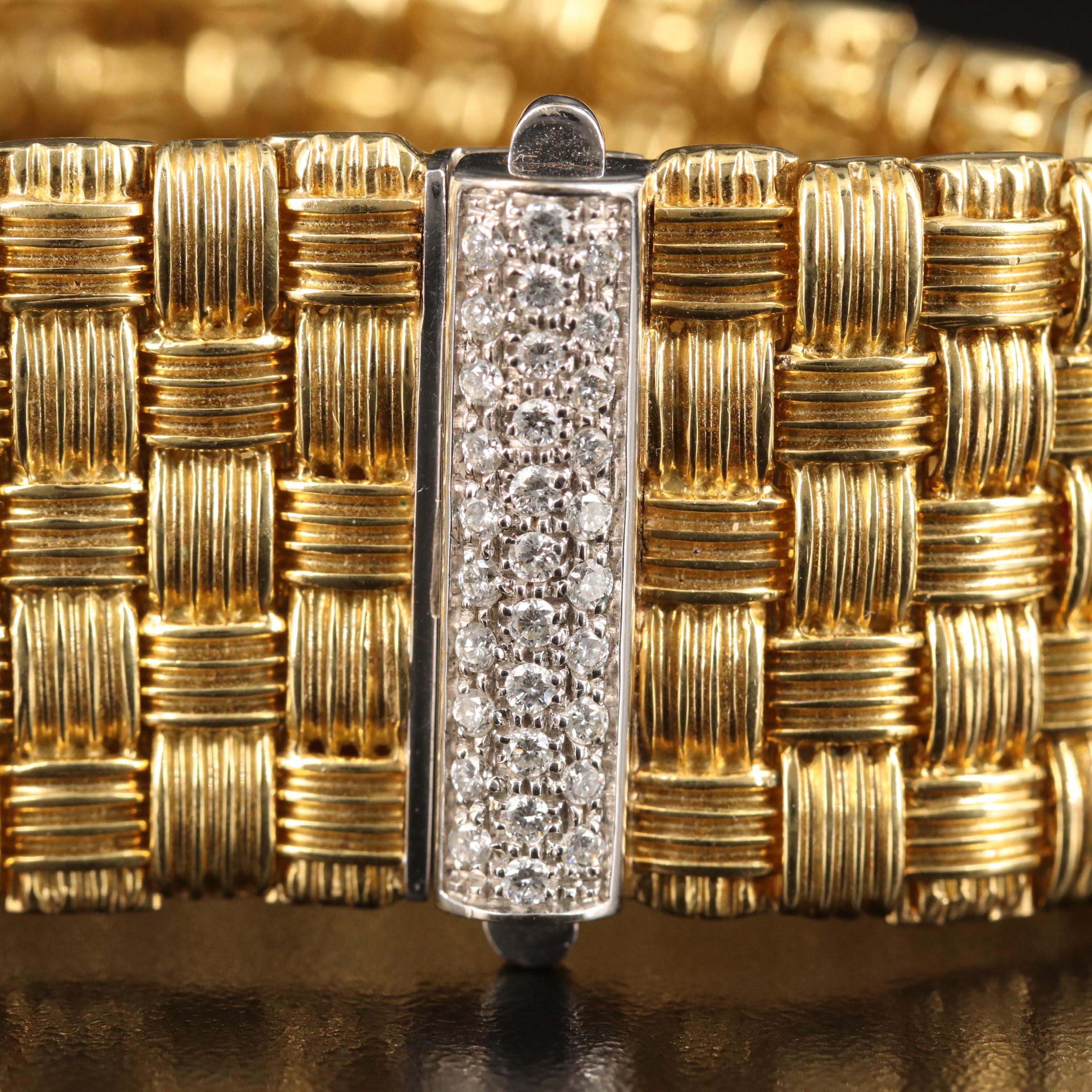 Roberto Coin "Appassionata" 18K Five Row Bracelet with Diamond Clasp