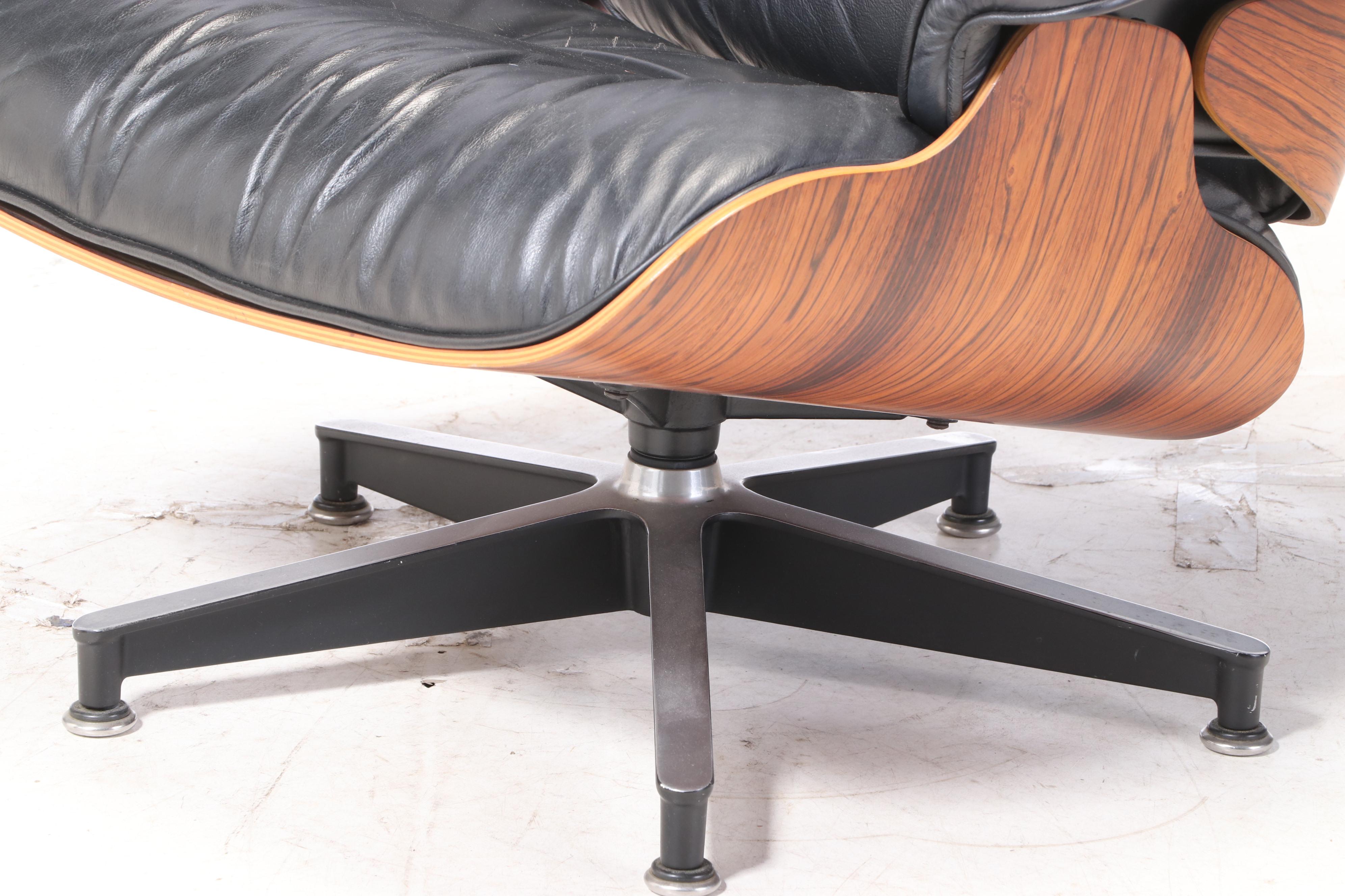 Eames for Herman Miller Rosewood Lounge Chair and Ottoman, dated 1978