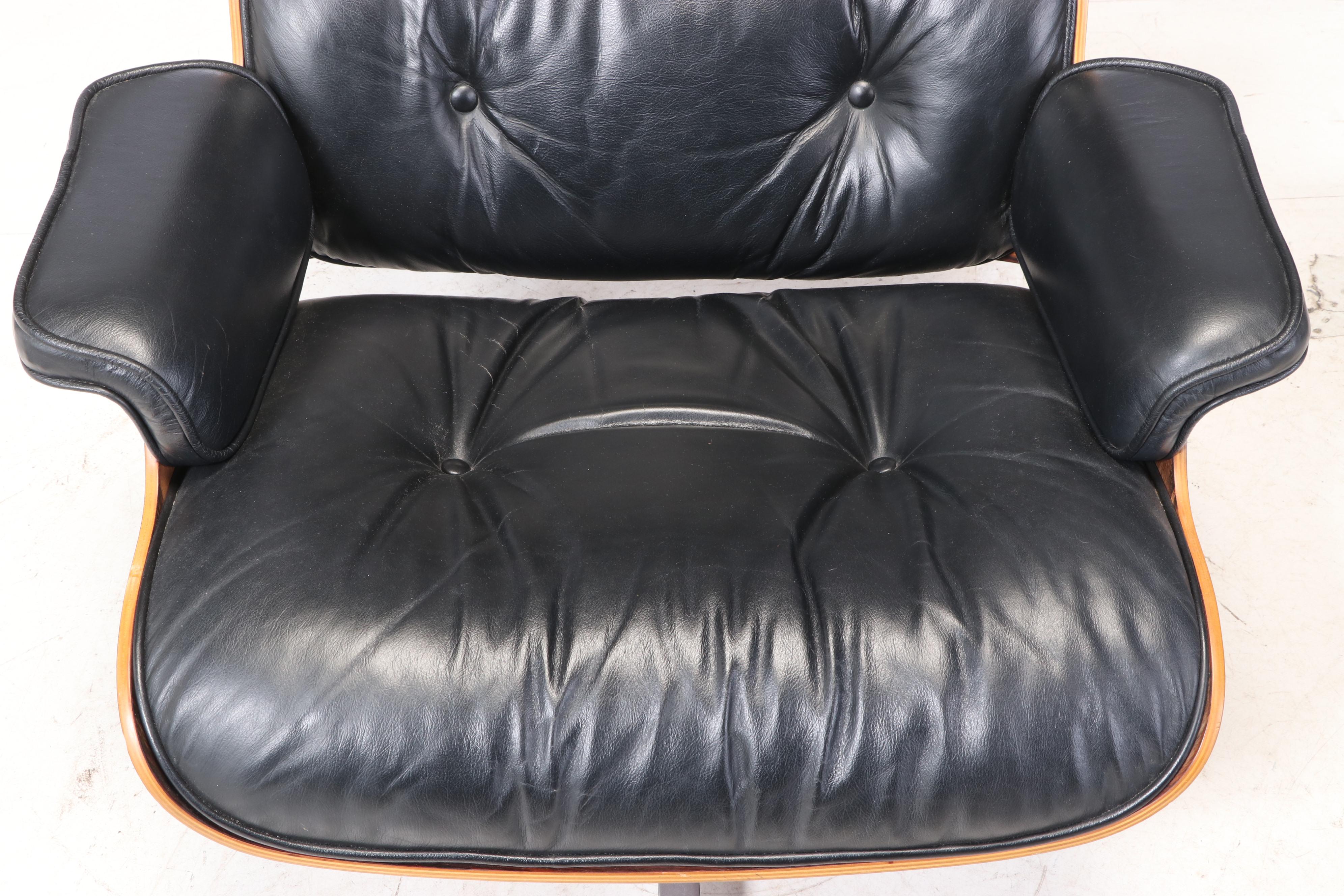 Eames for Herman Miller Rosewood Lounge Chair and Ottoman, dated 1978
