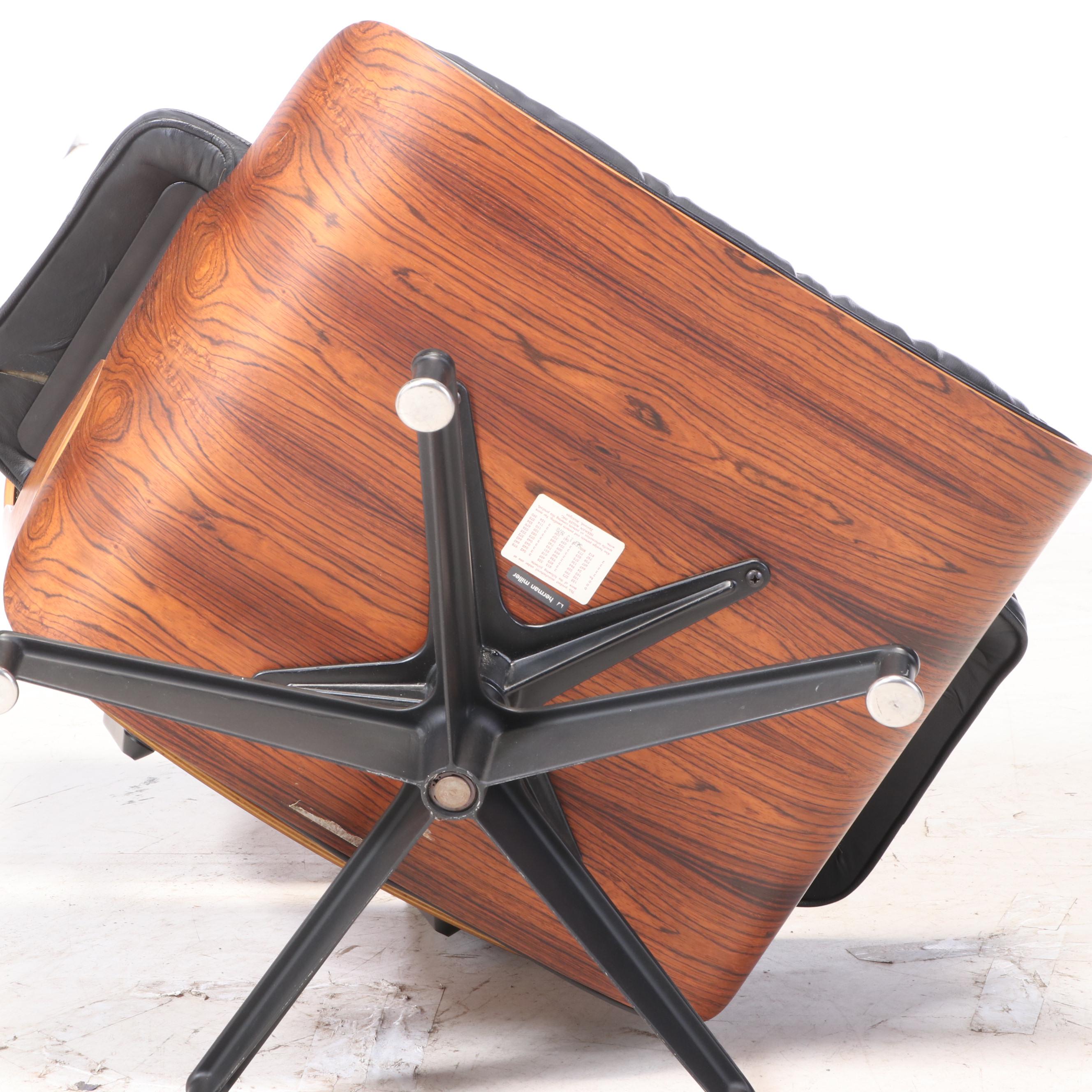 Eames for Herman Miller Rosewood Lounge Chair and Ottoman, dated 1978