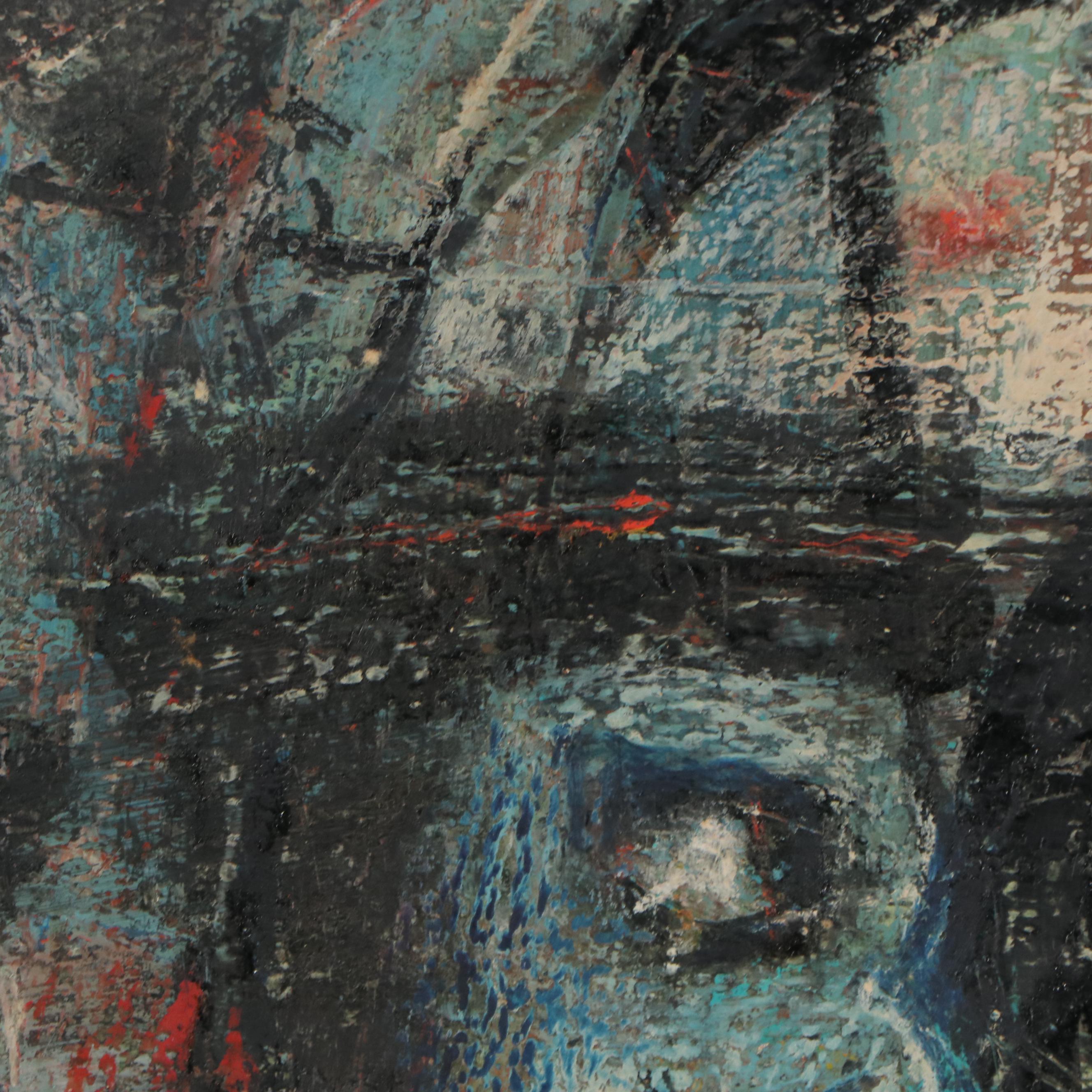 Fateh Moudarres Oil Painting "Il Bacio Di Juda," Circa 1955