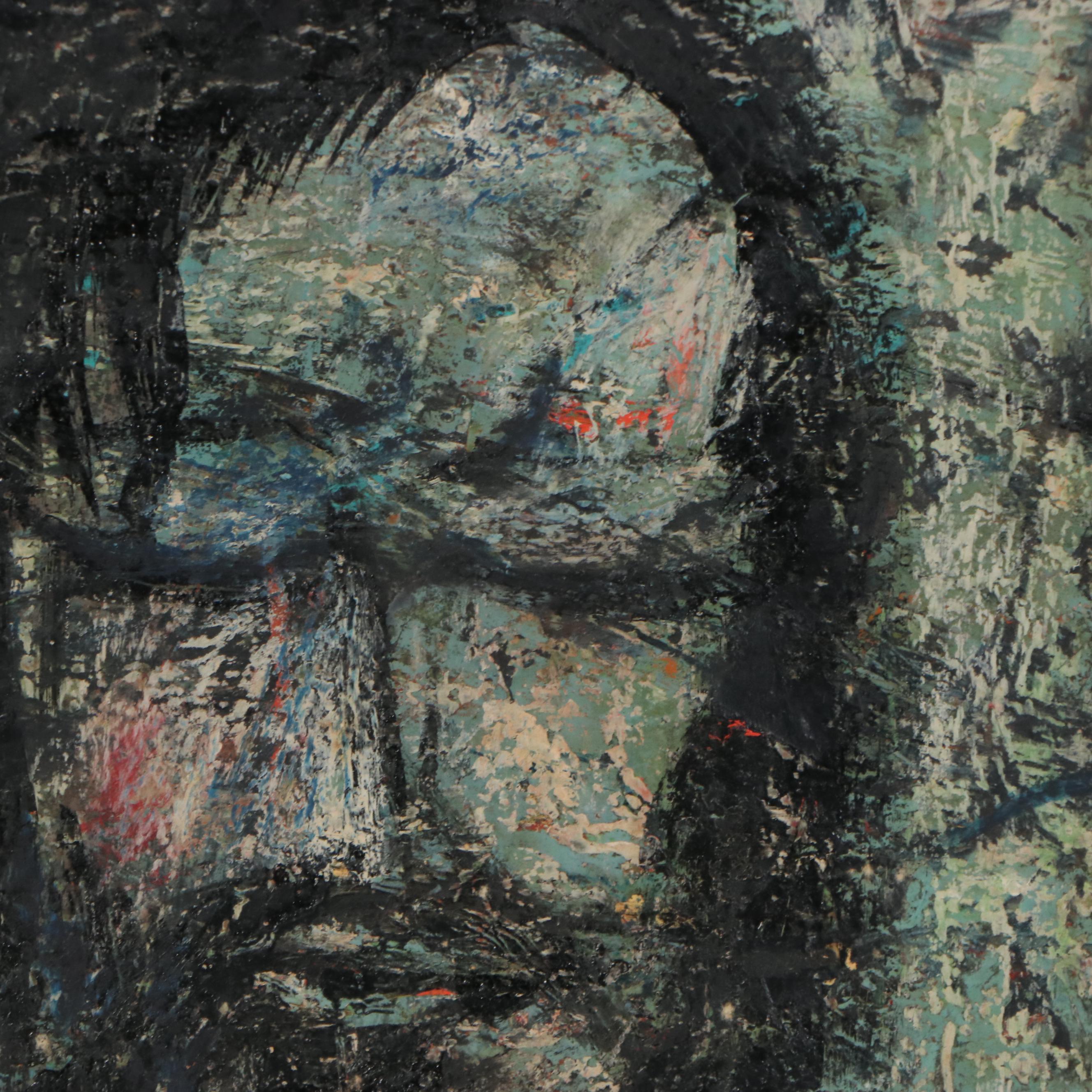 Fateh Moudarres Oil Painting "Il Bacio Di Juda," Circa 1955