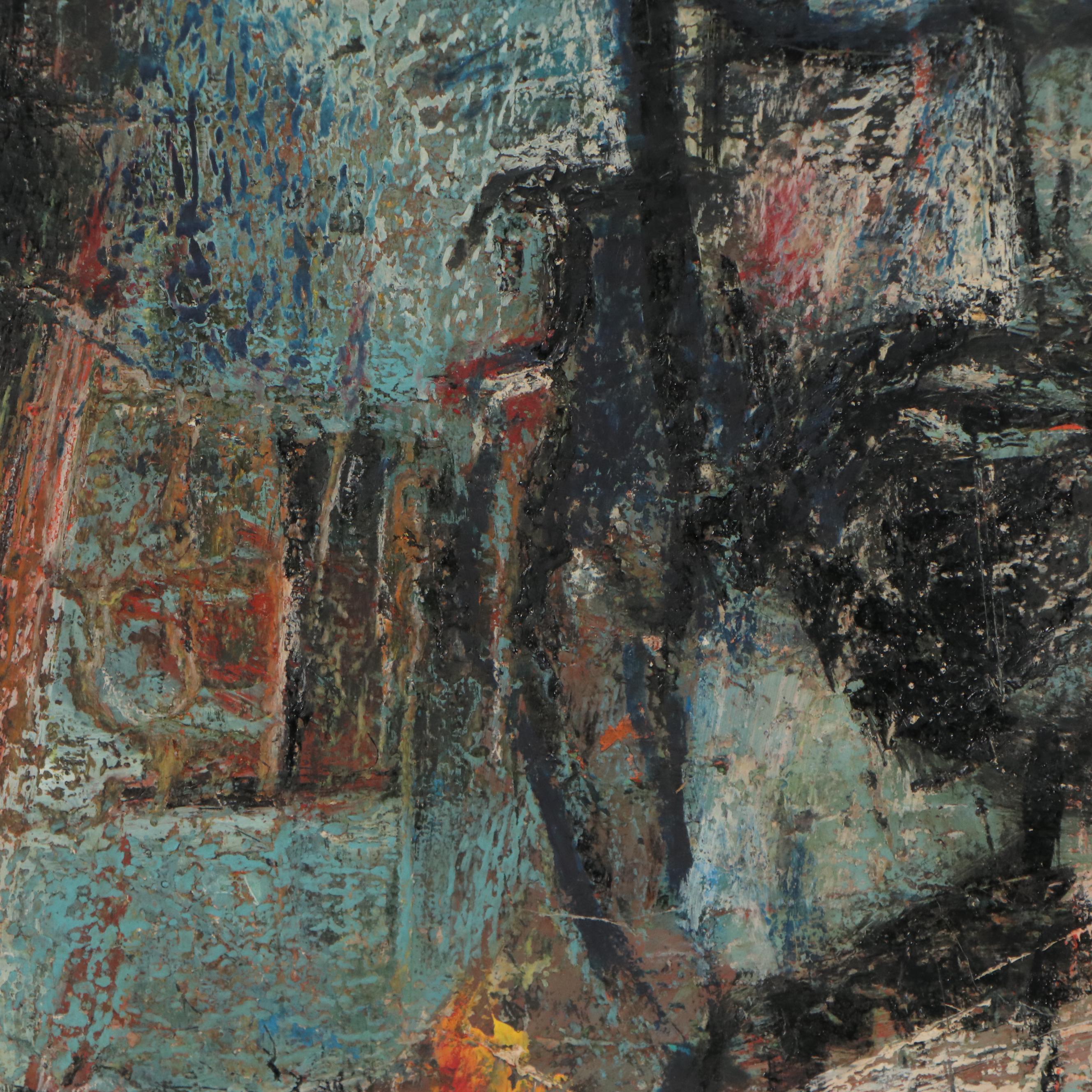 Fateh Moudarres Oil Painting "Il Bacio Di Juda," Circa 1955