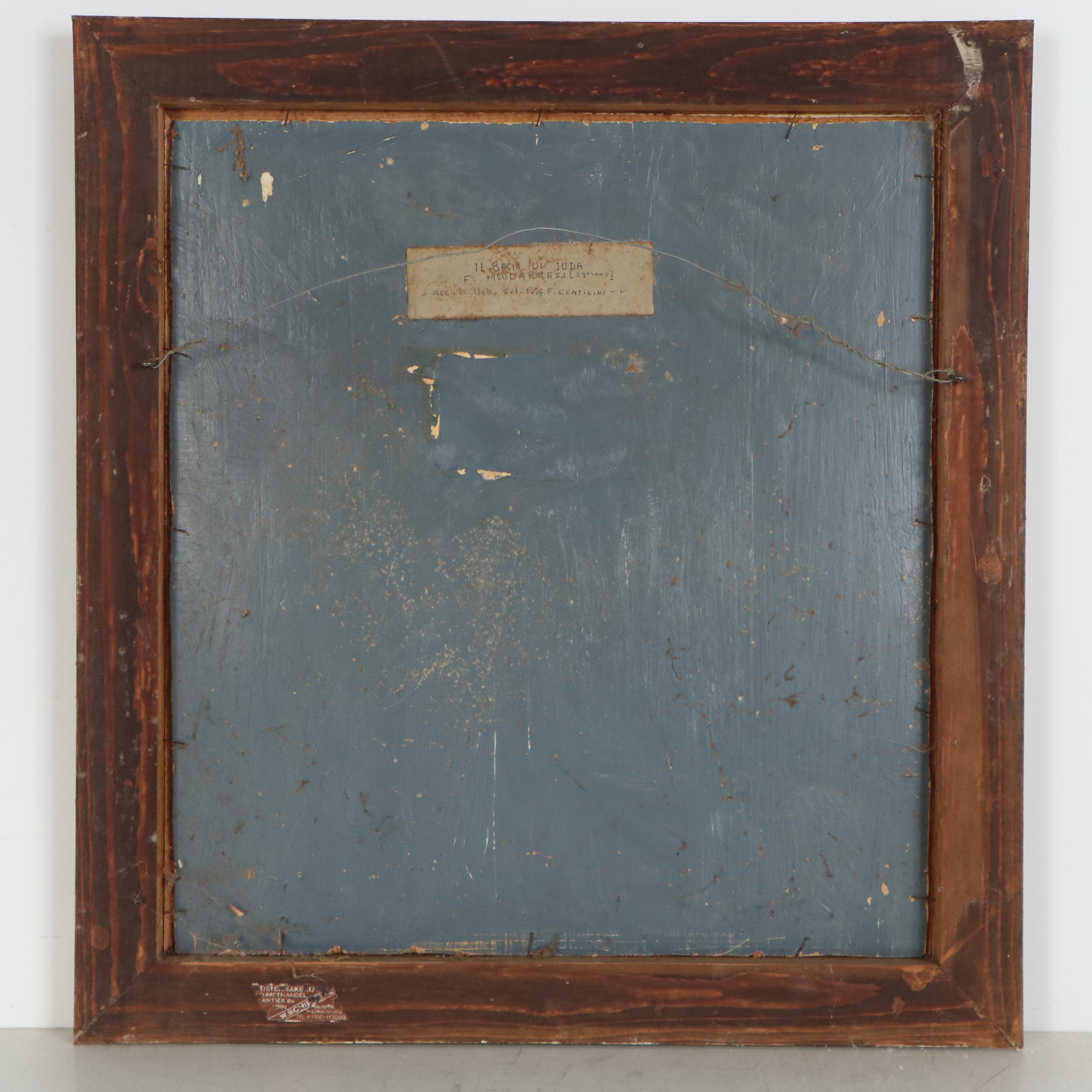 Fateh Moudarres Oil Painting "Il Bacio Di Juda," Circa 1955