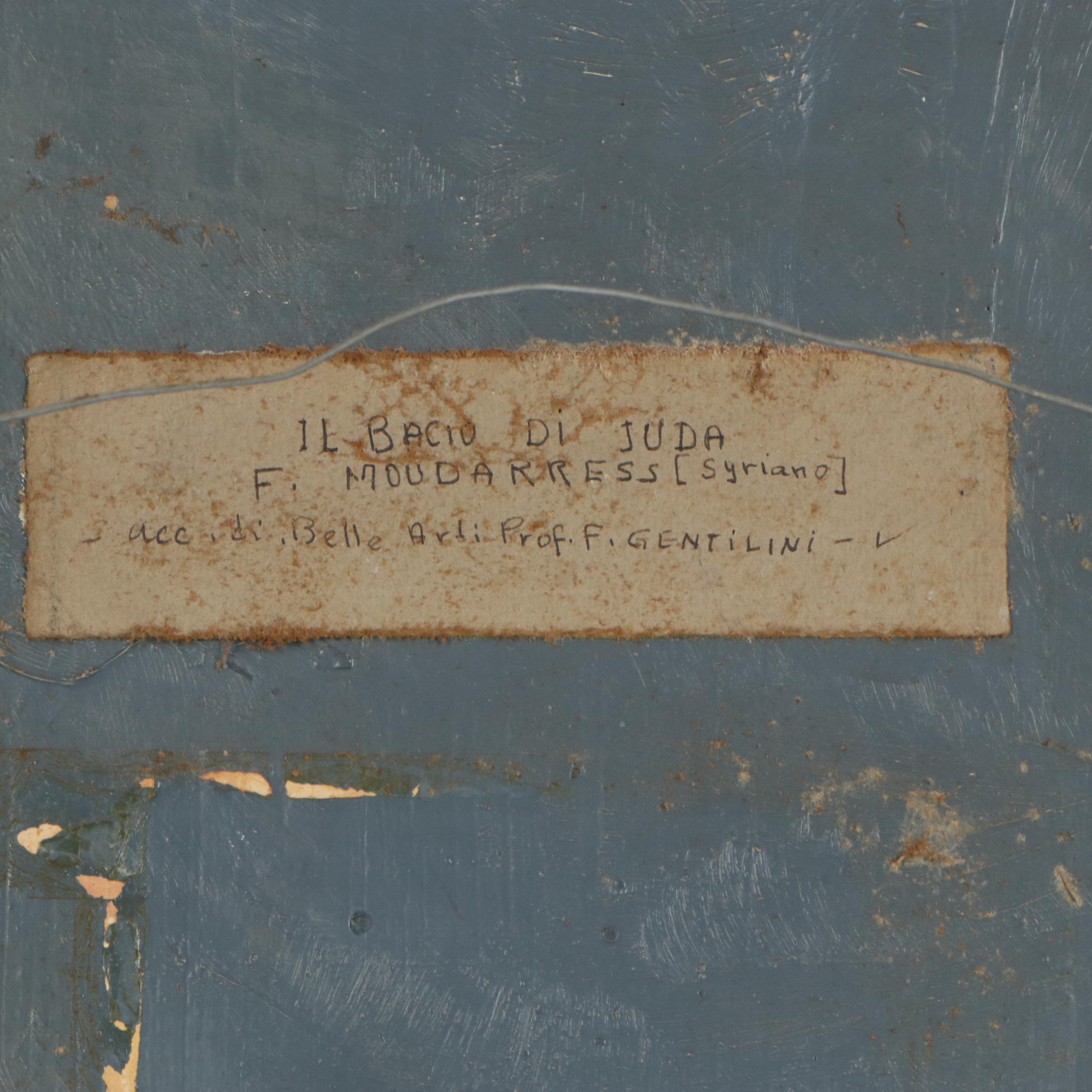 Fateh Moudarres Oil Painting "Il Bacio Di Juda," Circa 1955