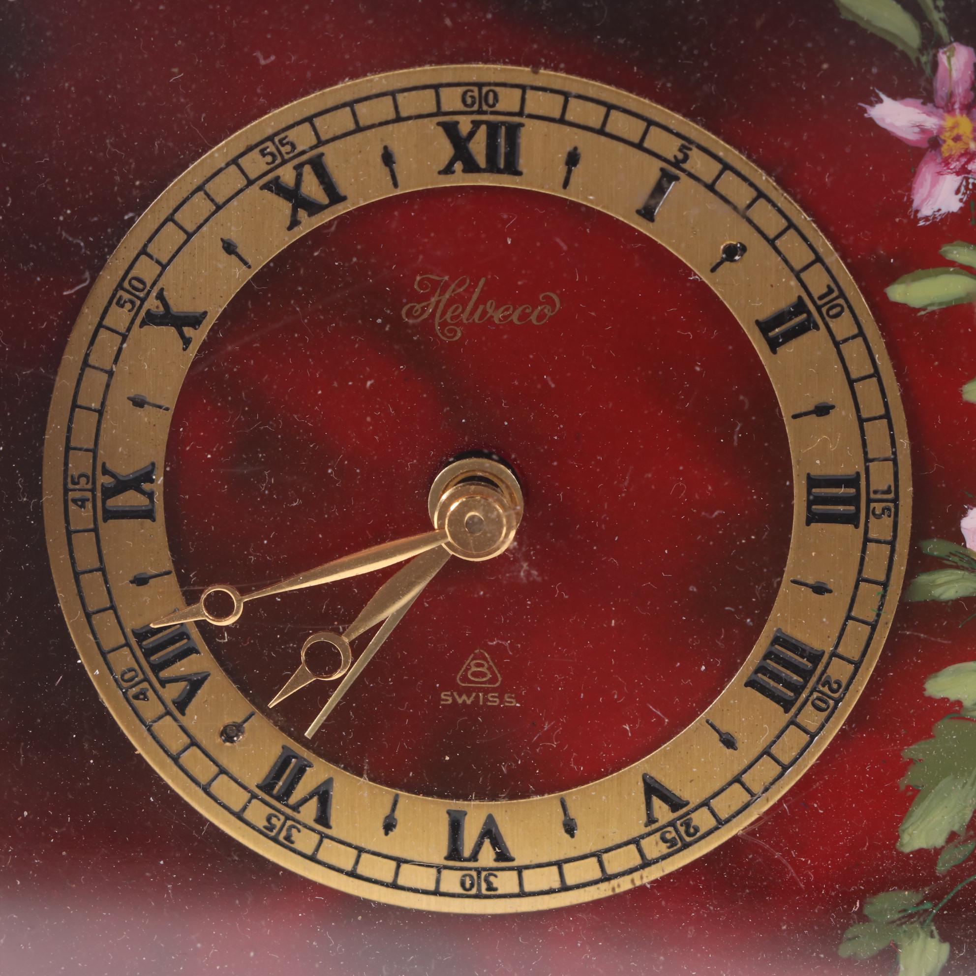 Helveco Combination Alarm Clock/Music Box with Japanese Gold Plate Stand