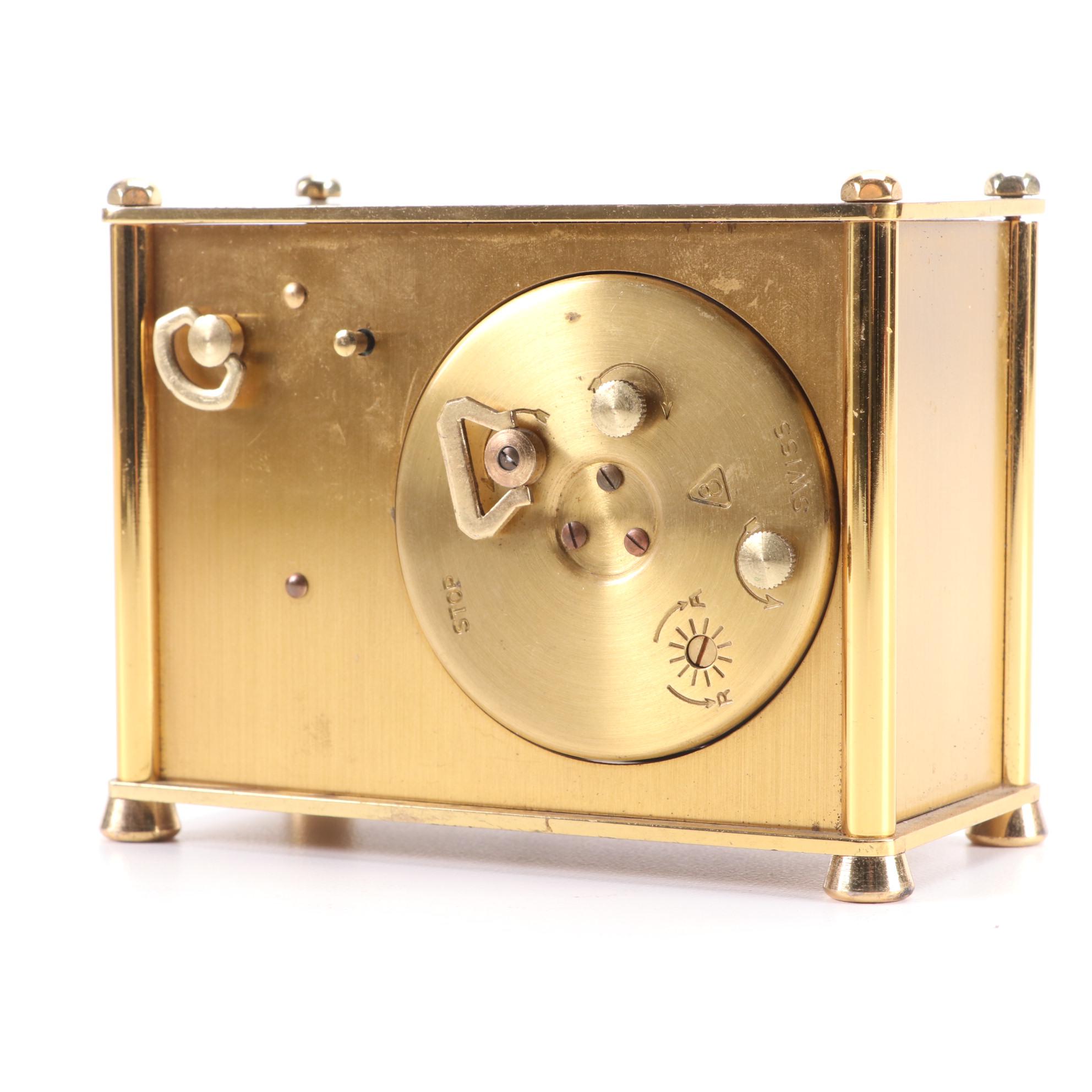 Helveco Combination Alarm Clock/Music Box with Japanese Gold Plate Stand
