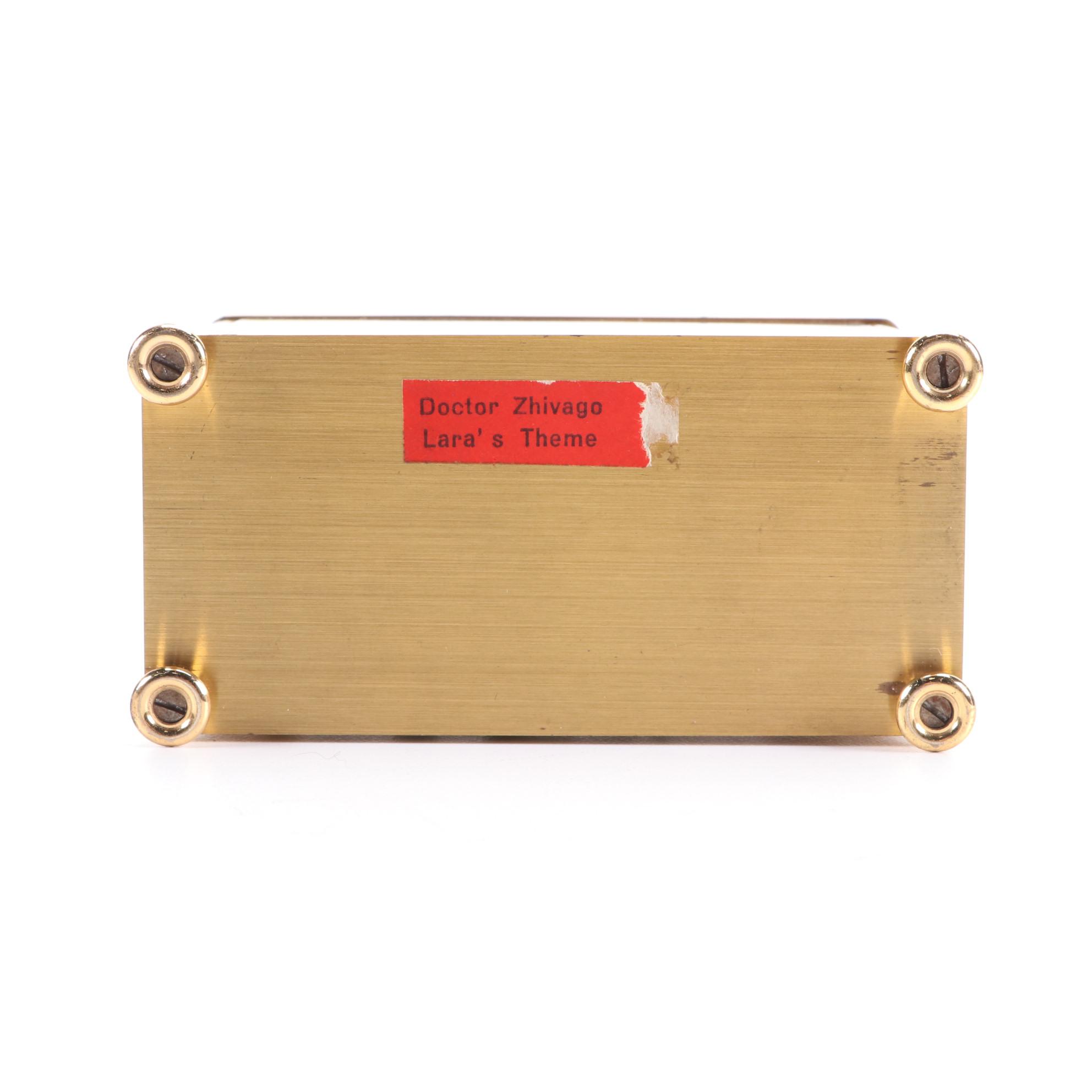 Helveco Combination Alarm Clock/Music Box with Japanese Gold Plate Stand