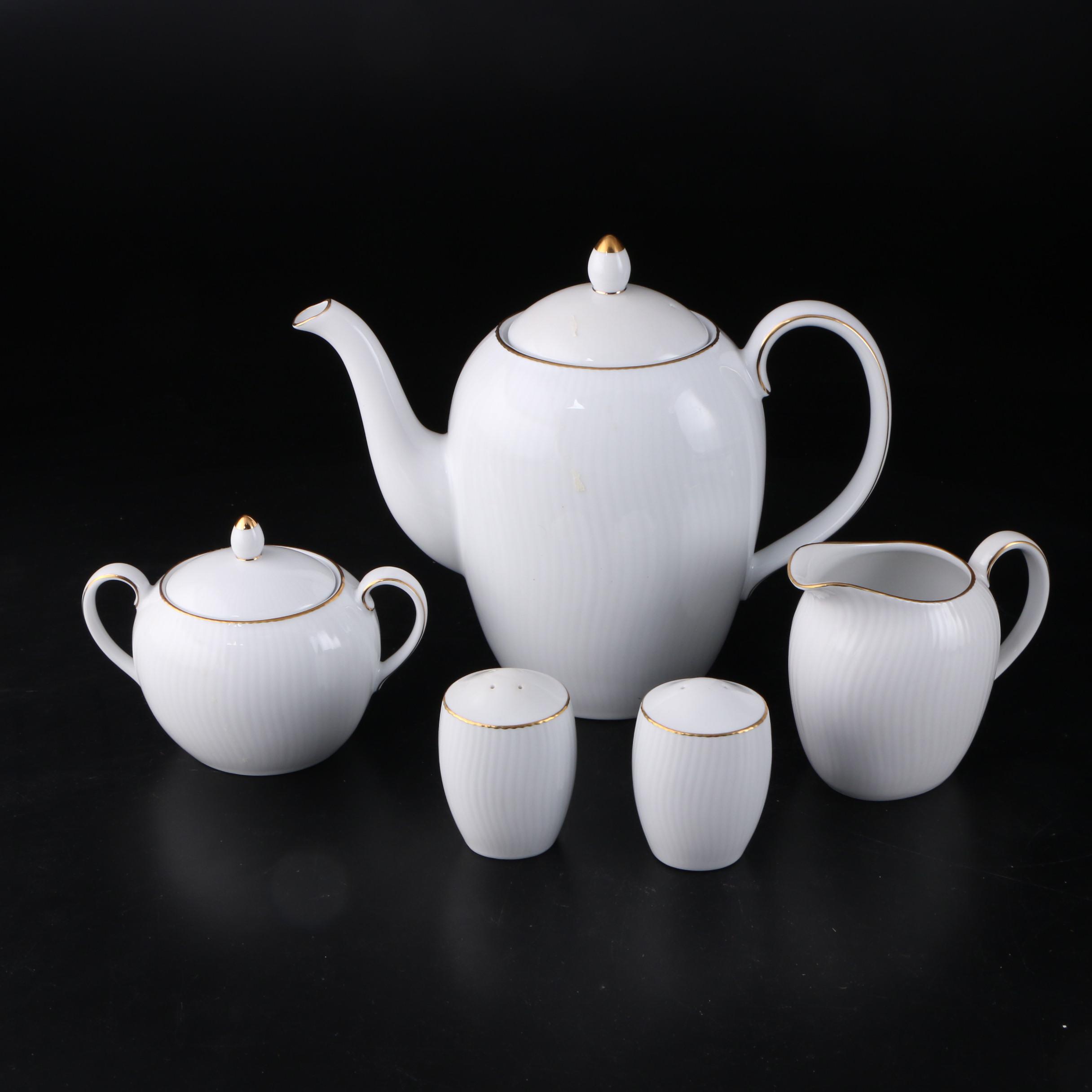 Noritake "Pacific Hill Gold" Porcelain Dinnerware and Tableware, 1999-2000