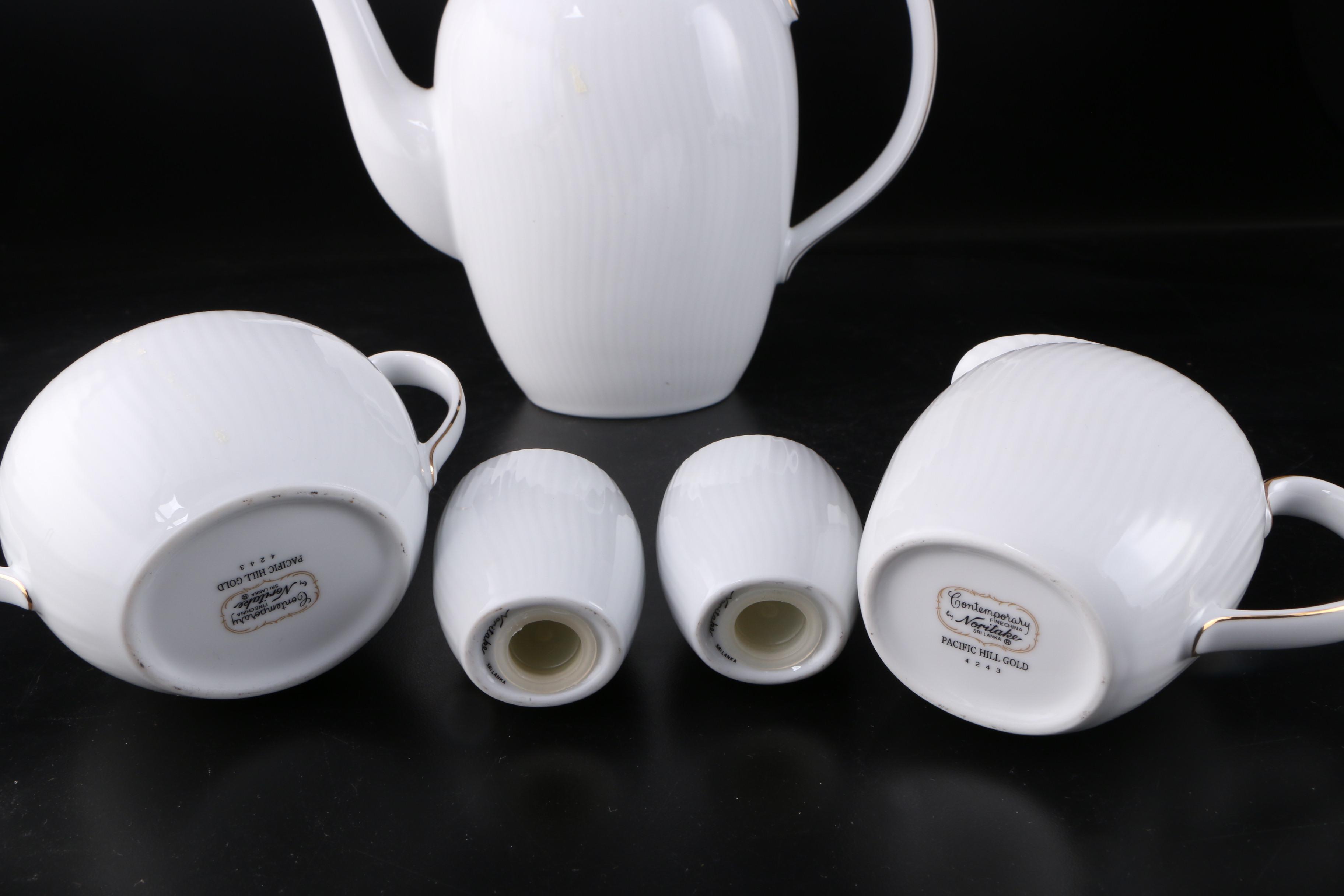 Noritake "Pacific Hill Gold" Porcelain Dinnerware and Tableware, 1999-2000