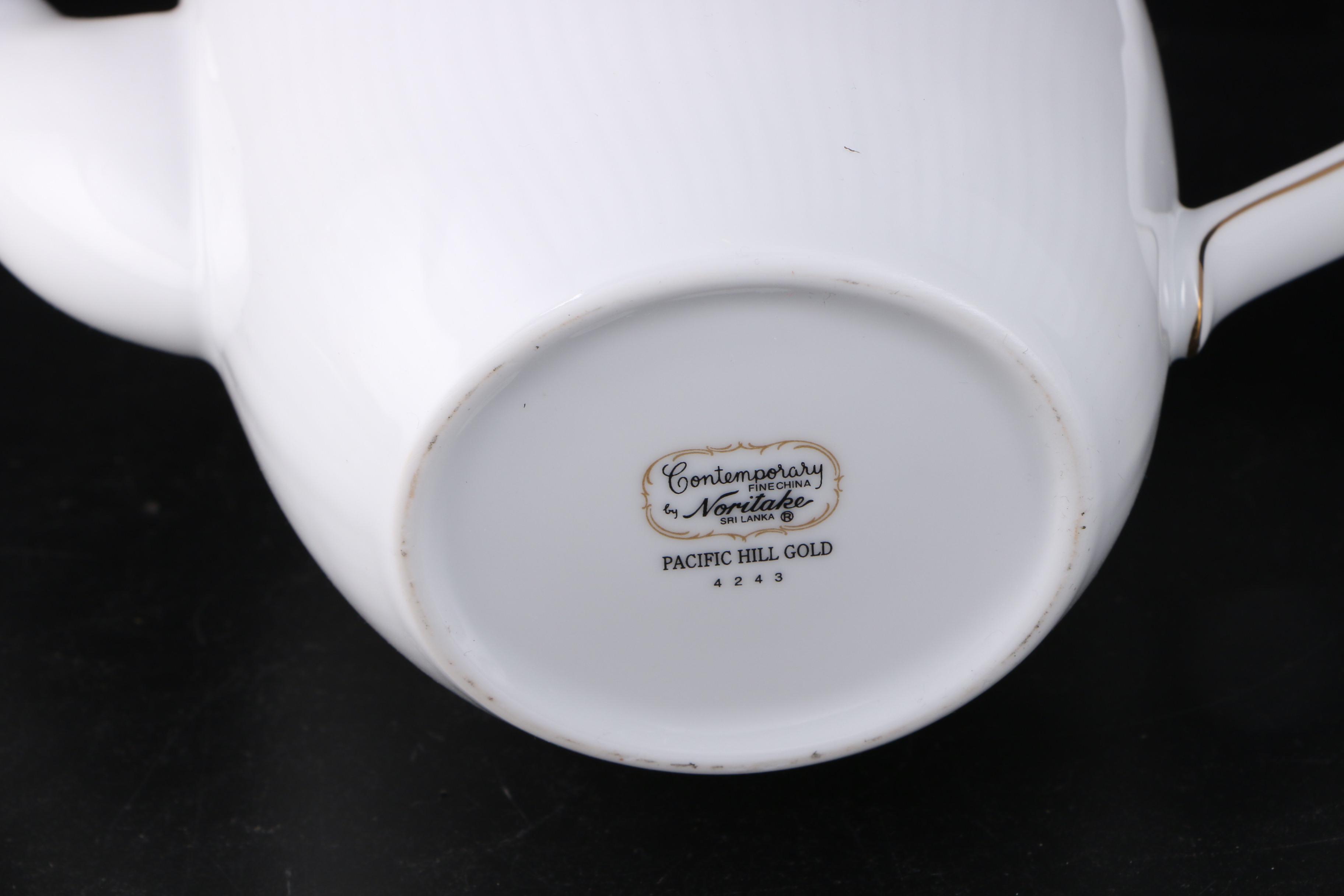 Noritake "Pacific Hill Gold" Porcelain Dinnerware and Tableware, 1999-2000