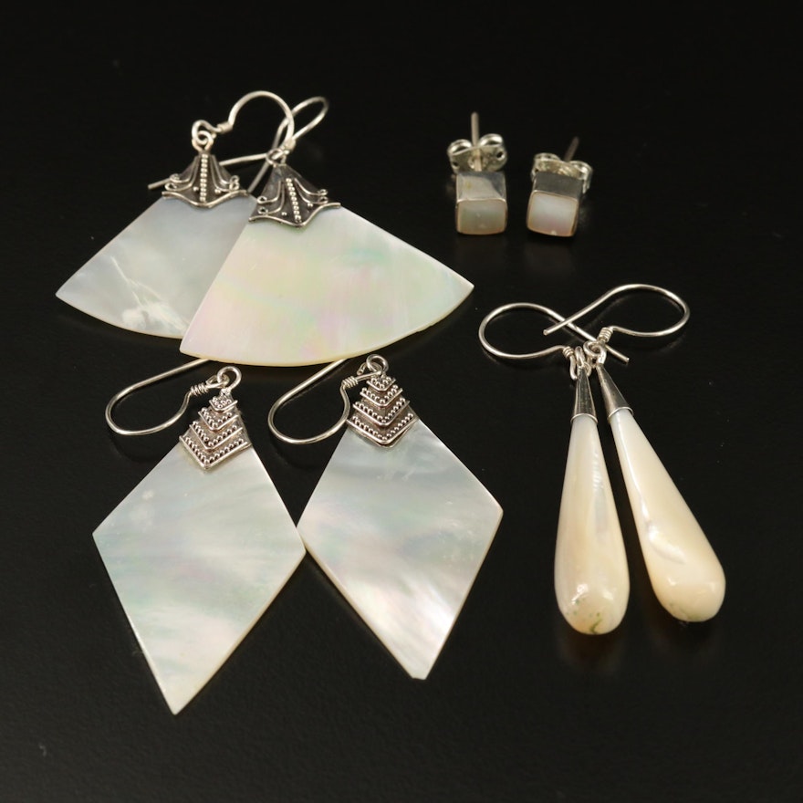 Assorted Sterling Silver Mother of Pearl Earrings