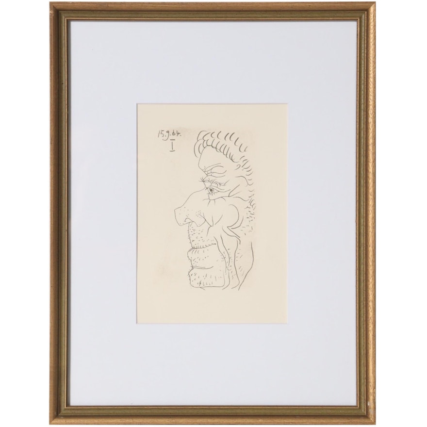 Pablo Picasso Lithograph from "Le Goût du Bonheur," 1970