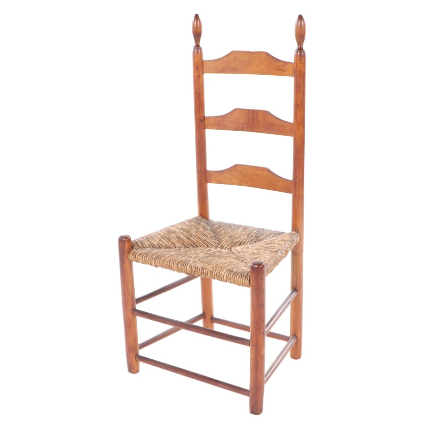 American Primitive Ladderback Side Chair, 19th Century