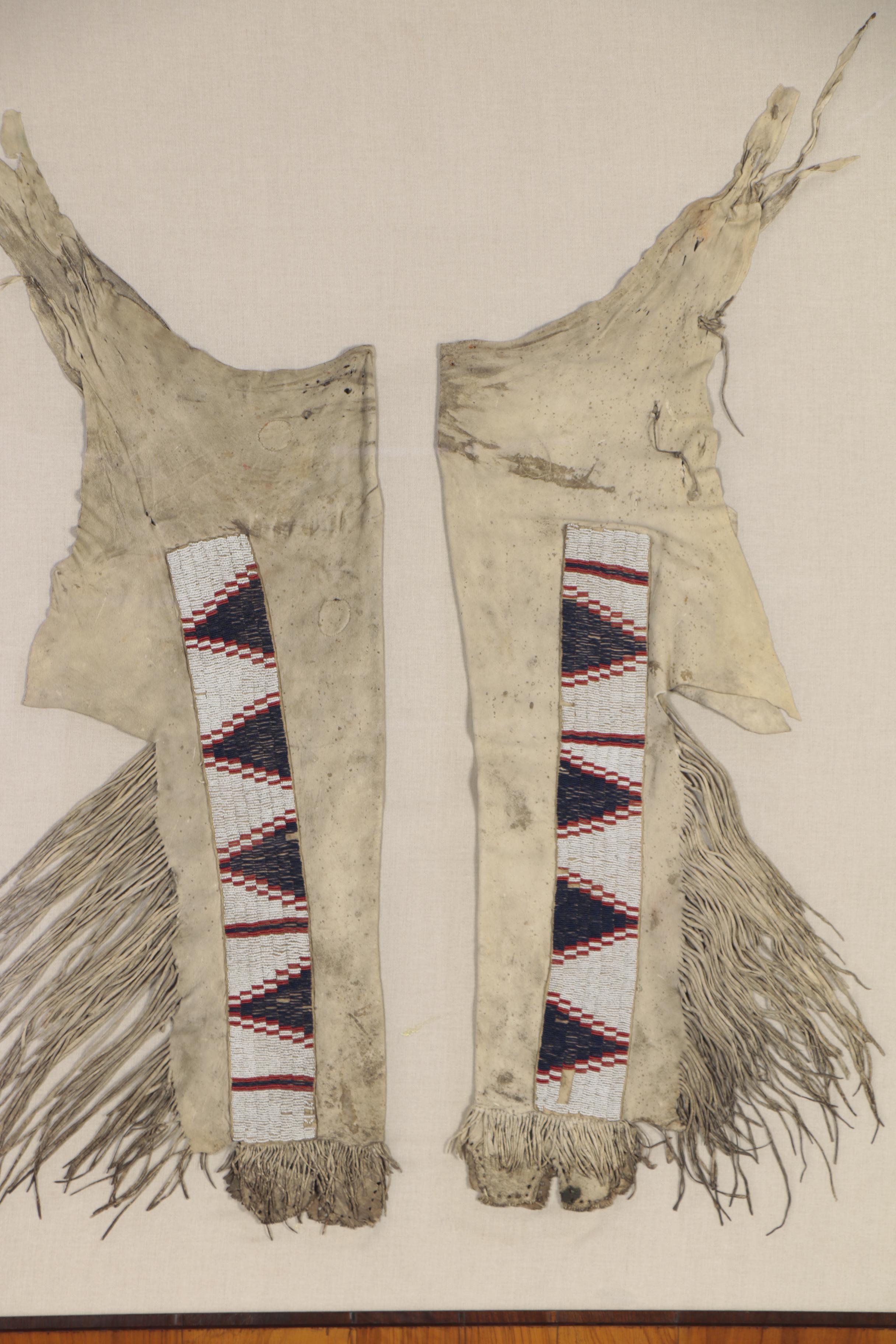 Great Basin Native American Beaded Buckskin Leggings