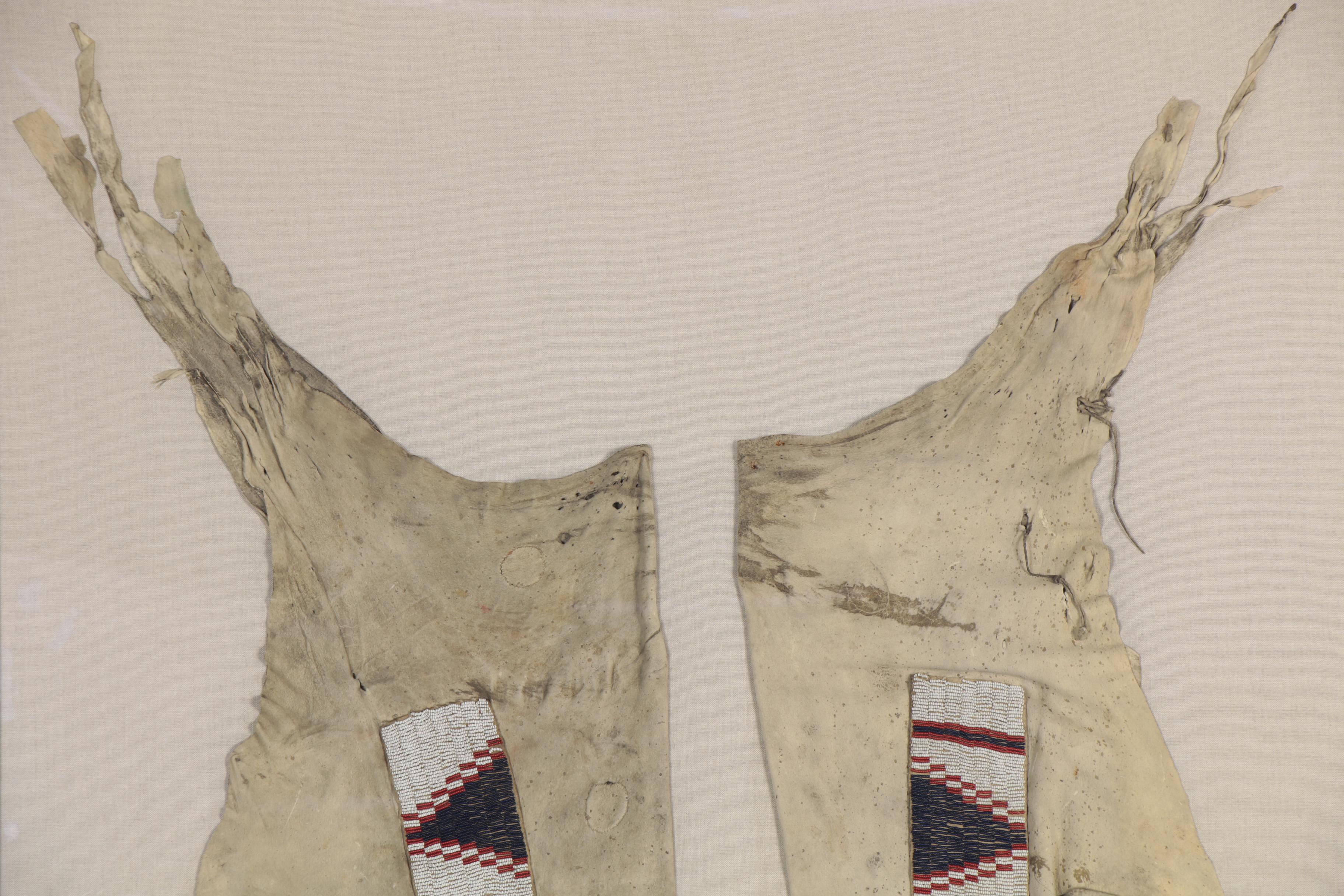 Great Basin Native American Beaded Buckskin Leggings