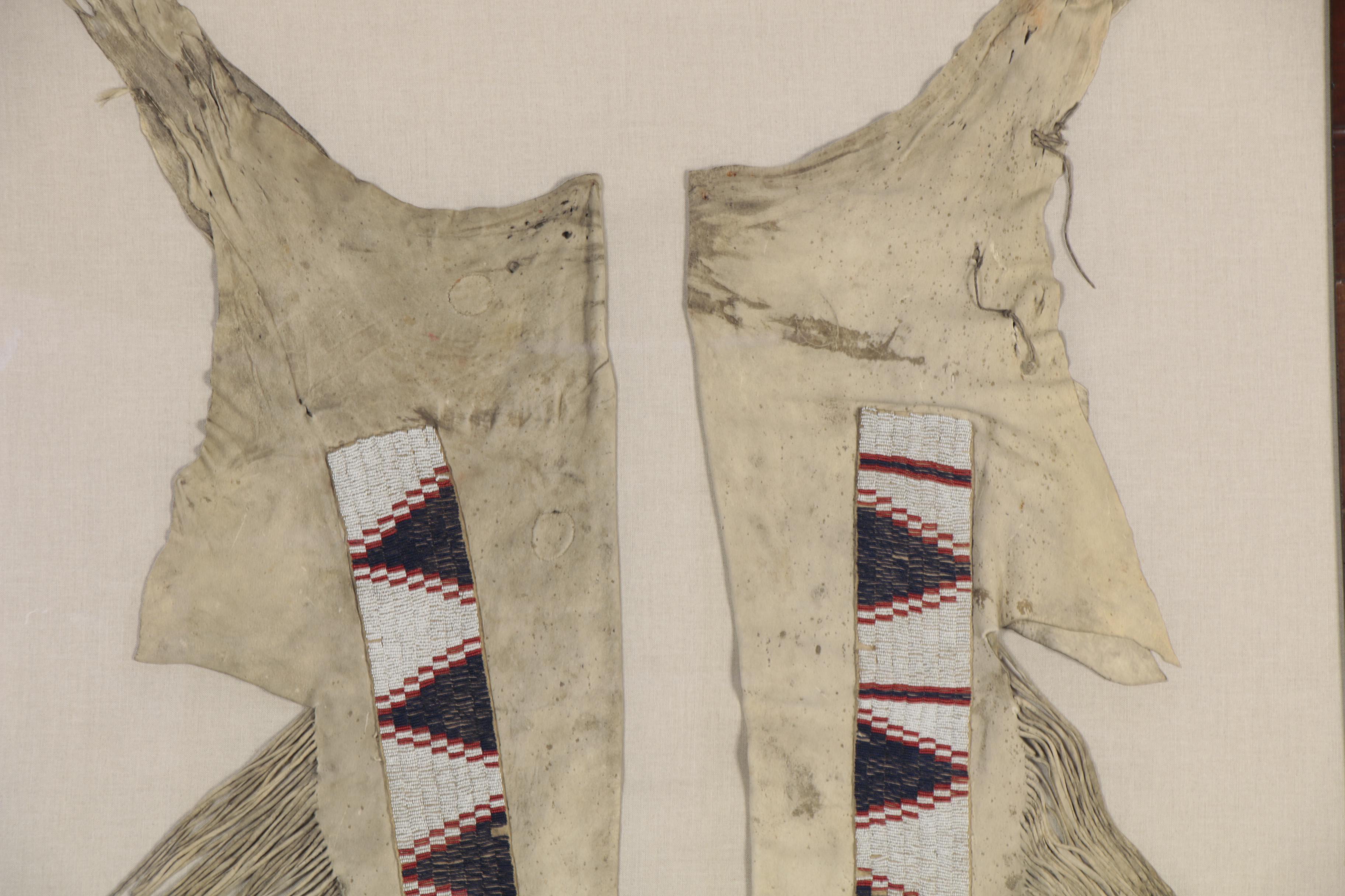 Great Basin Native American Beaded Buckskin Leggings