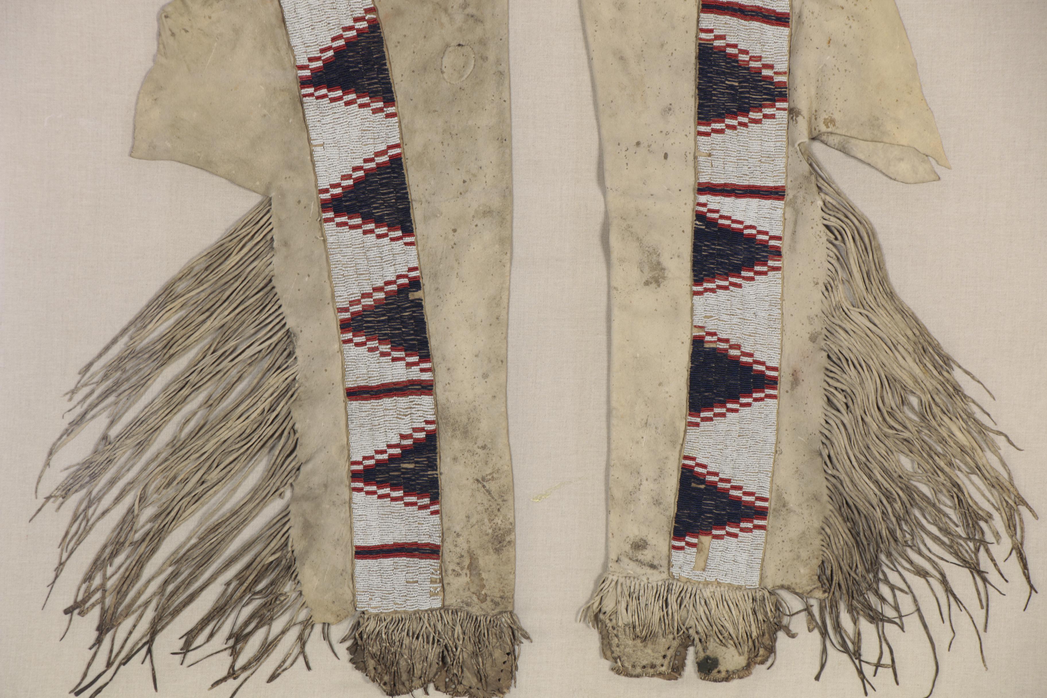 Great Basin Native American Beaded Buckskin Leggings