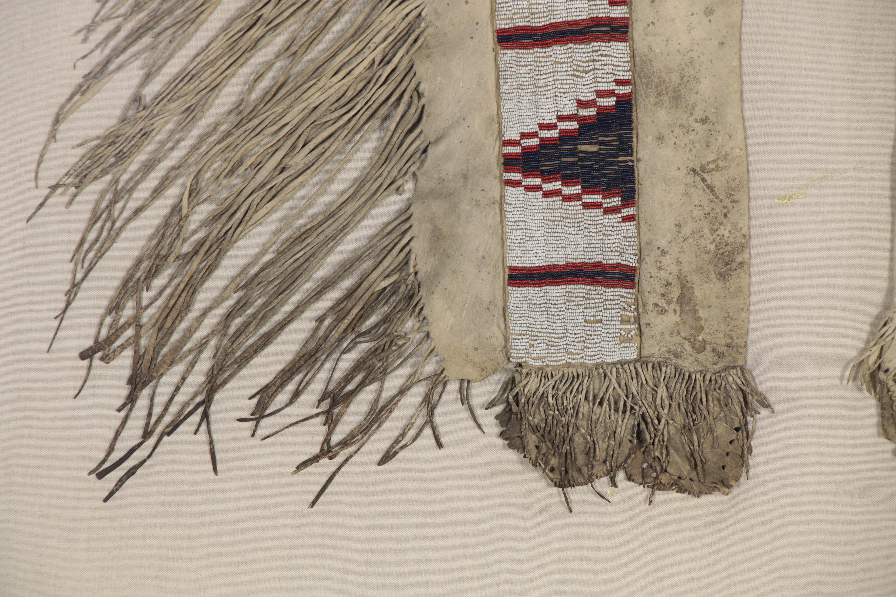 Great Basin Native American Beaded Buckskin Leggings