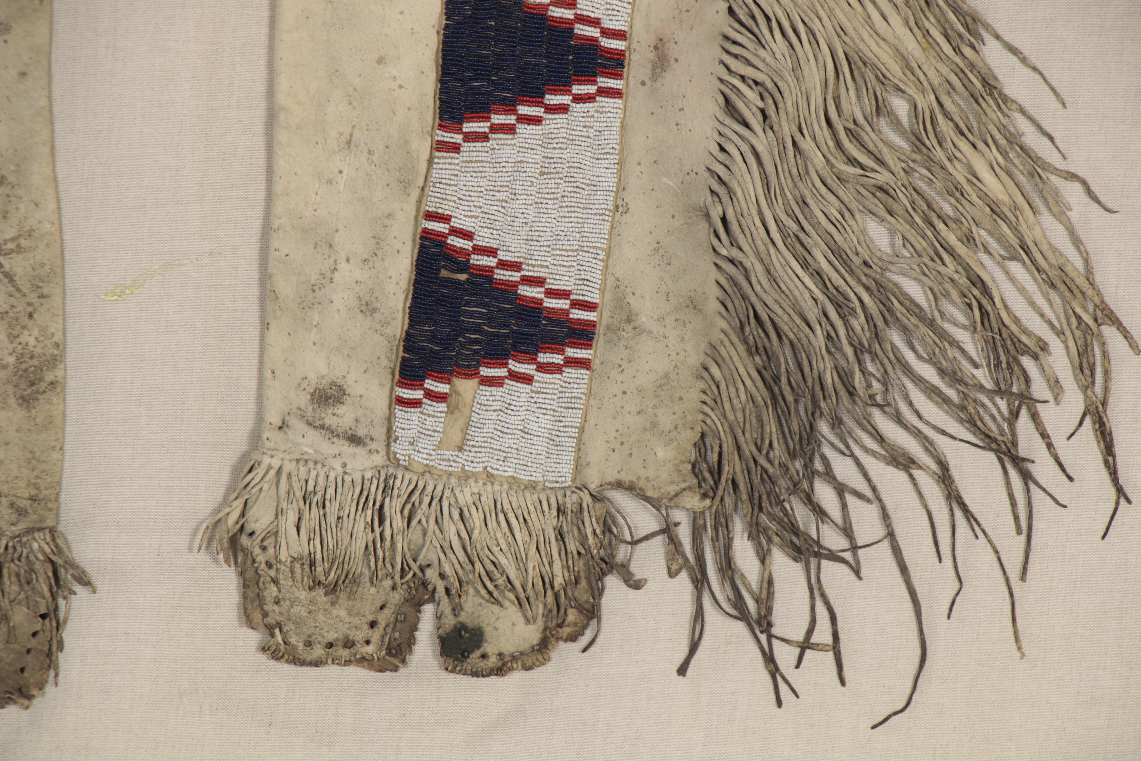 Great Basin Native American Beaded Buckskin Leggings