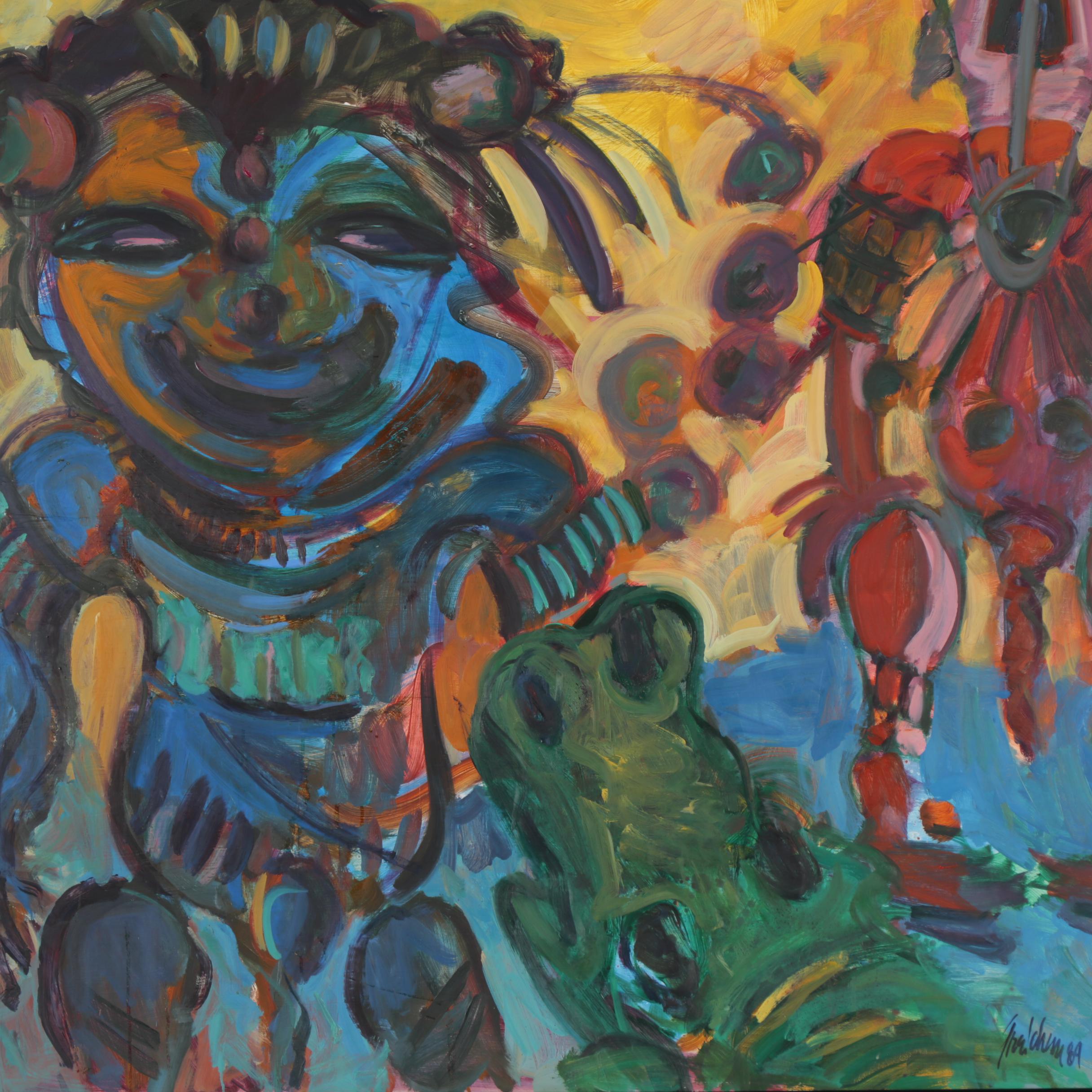 Gretchen Minnhaar Oil Painting "And the Crocodiles Came", 1989