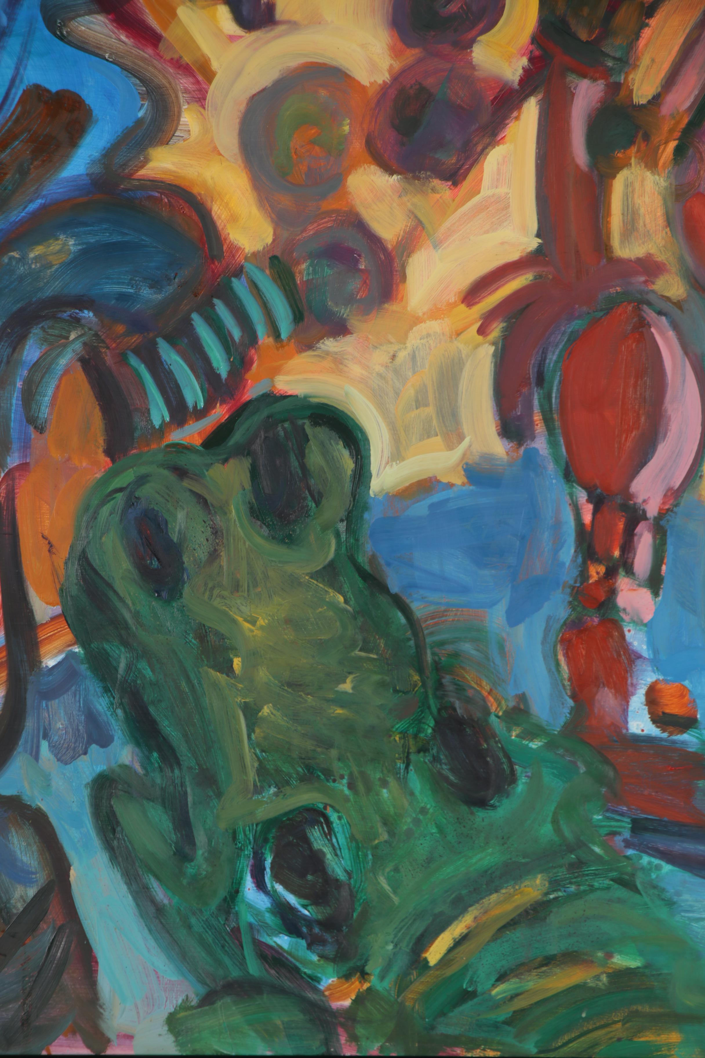 Gretchen Minnhaar Oil Painting "And the Crocodiles Came", 1989