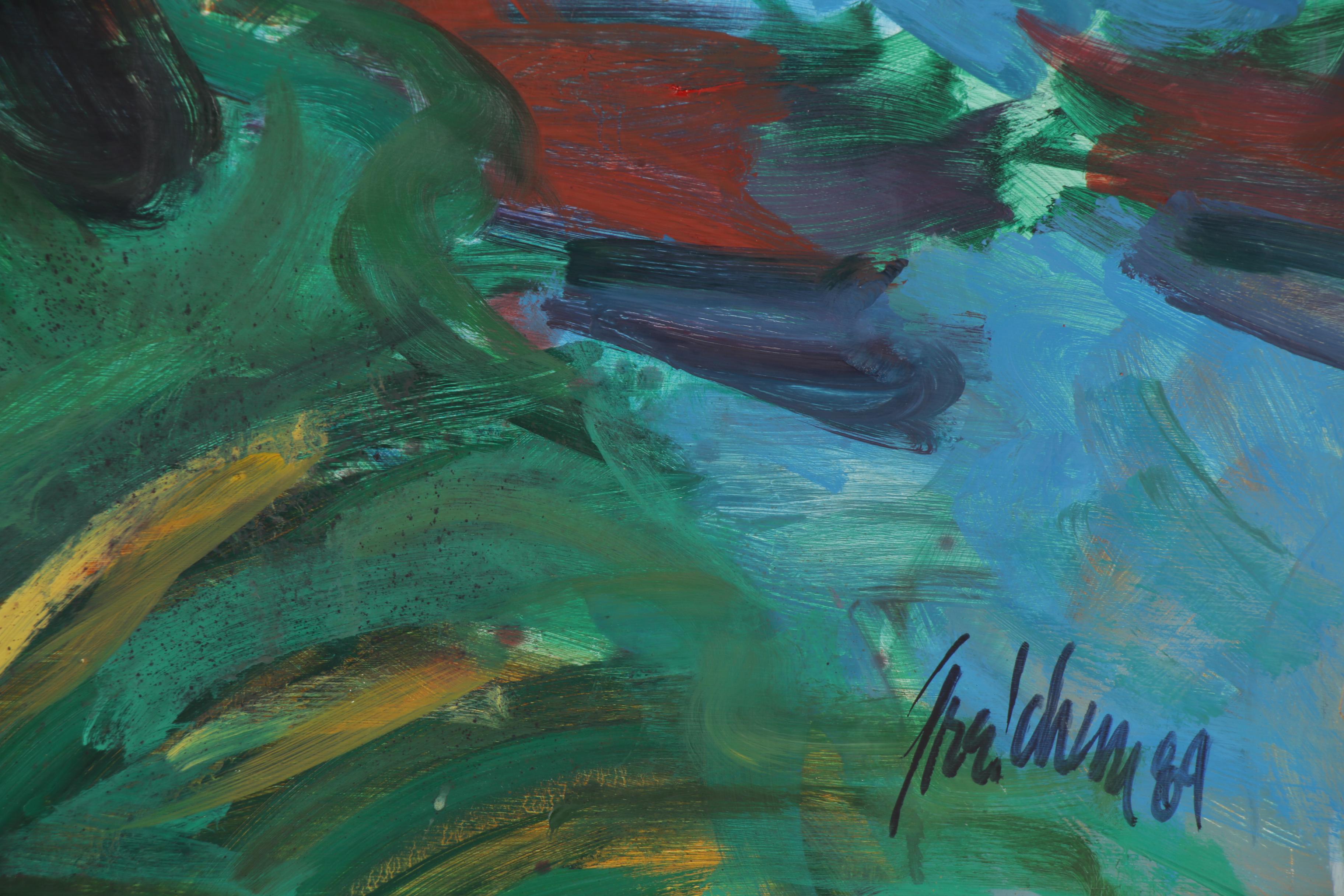 Gretchen Minnhaar Oil Painting "And the Crocodiles Came", 1989