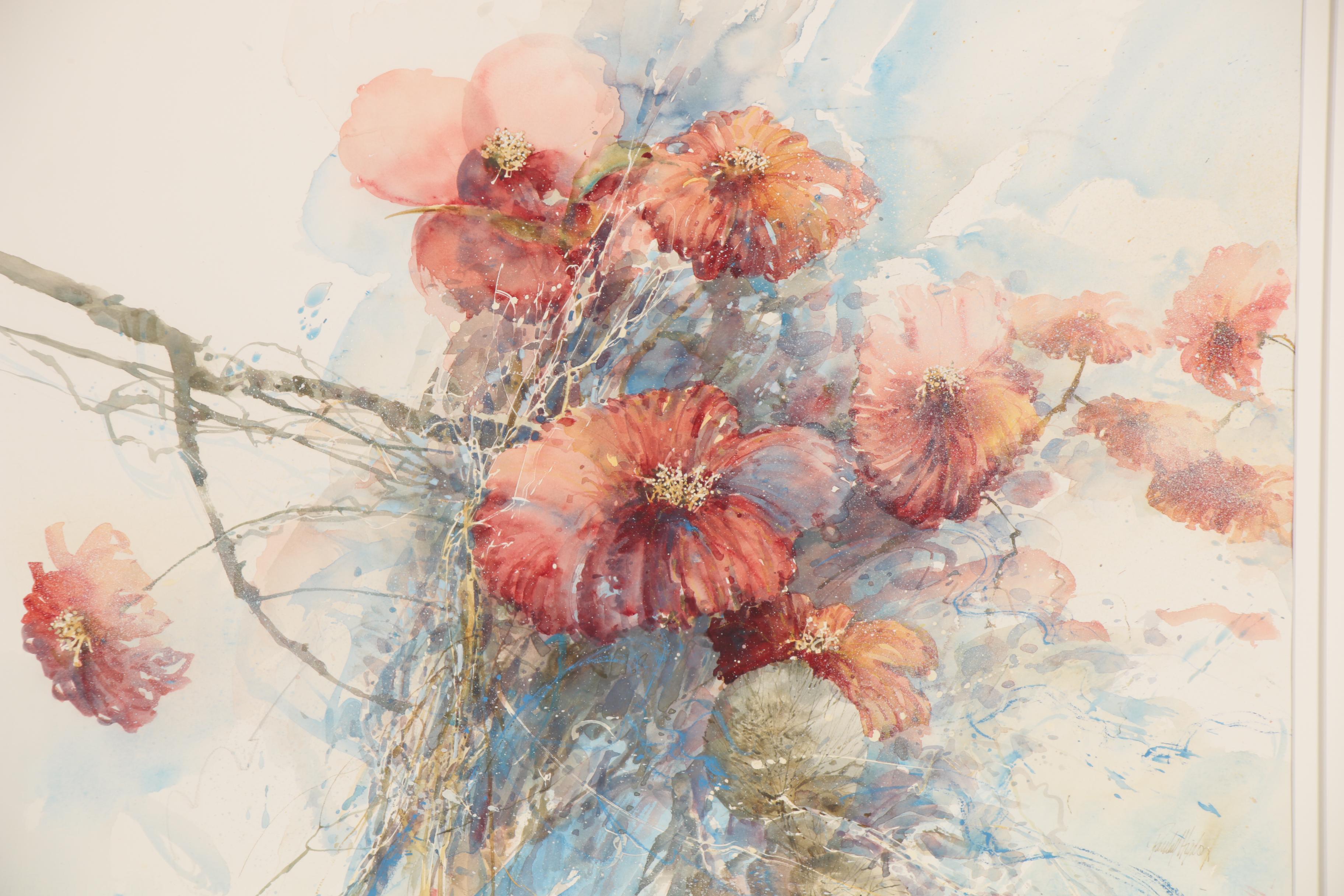 Randall Higdon Floral Watercolor Painting "Front and Center"