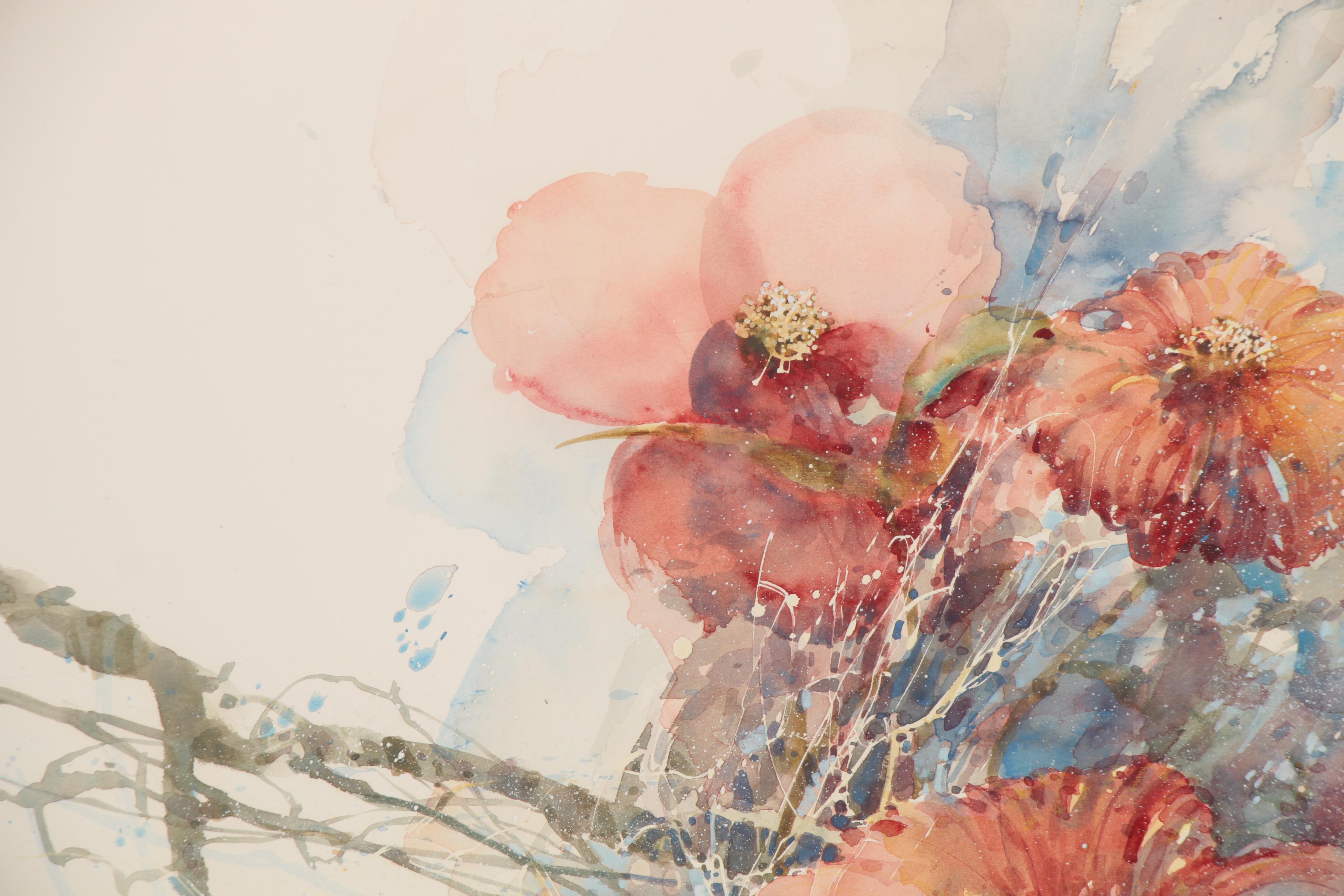 Randall Higdon Floral Watercolor Painting "Front and Center"