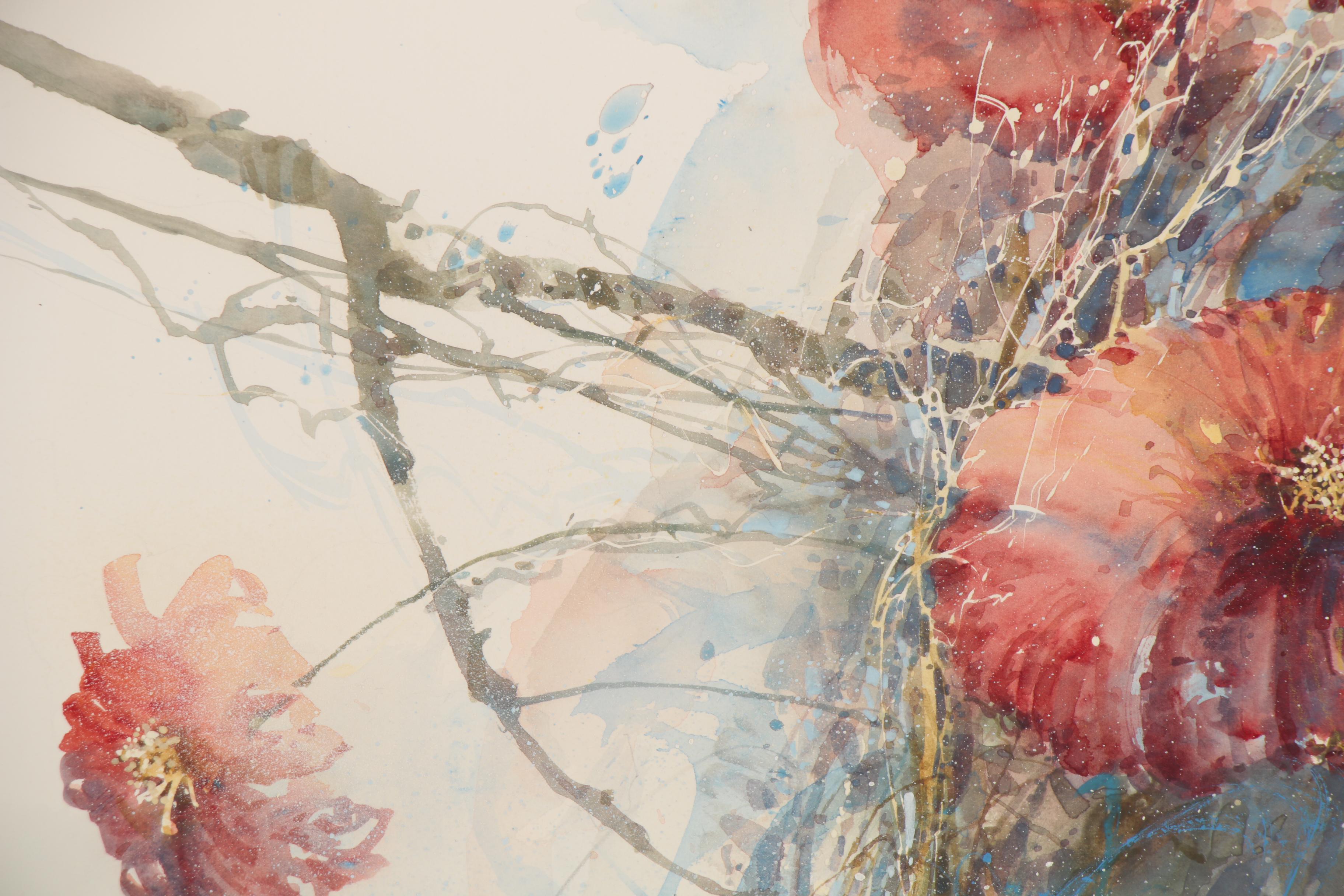 Randall Higdon Floral Watercolor Painting "Front and Center"