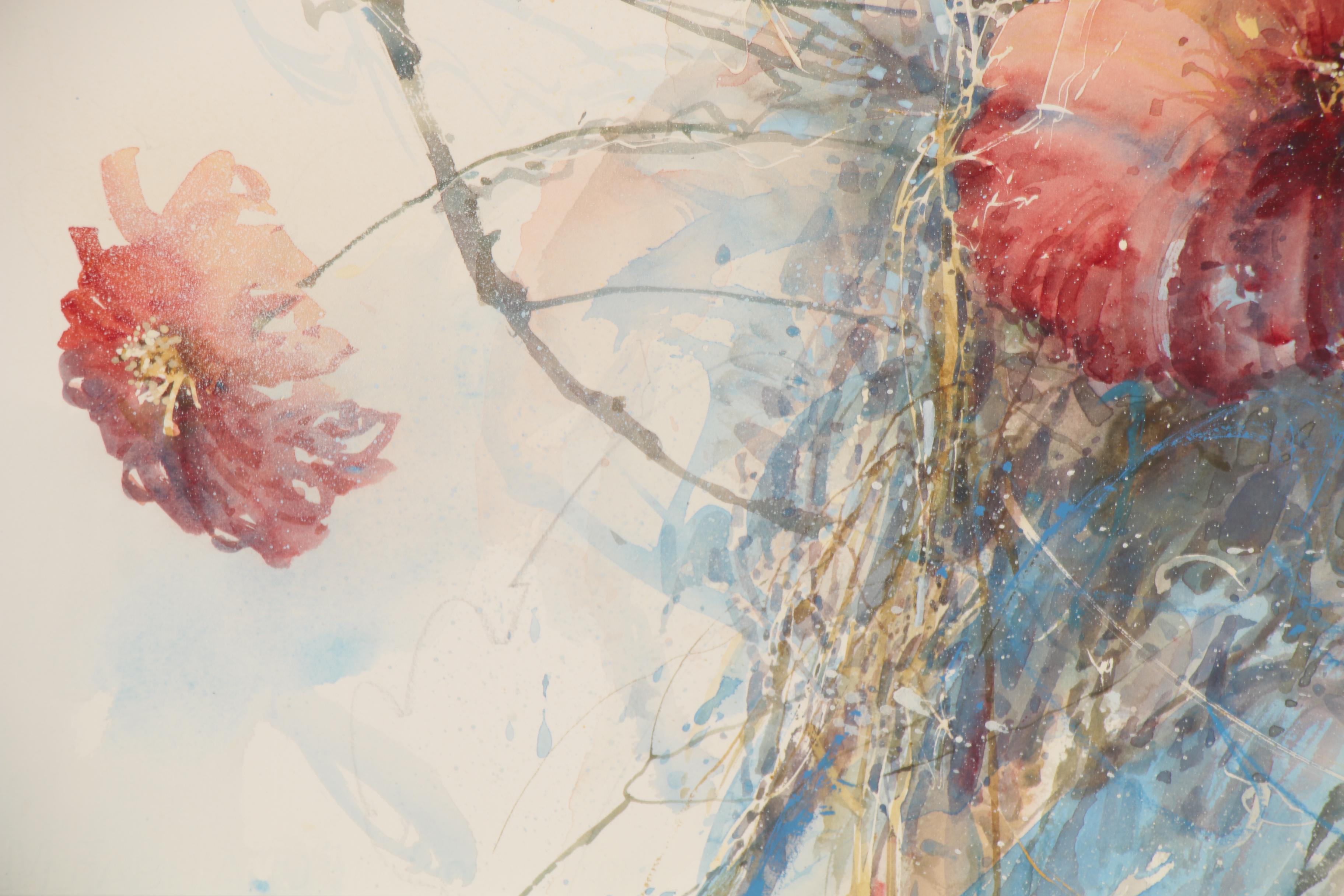 Randall Higdon Floral Watercolor Painting "Front and Center"