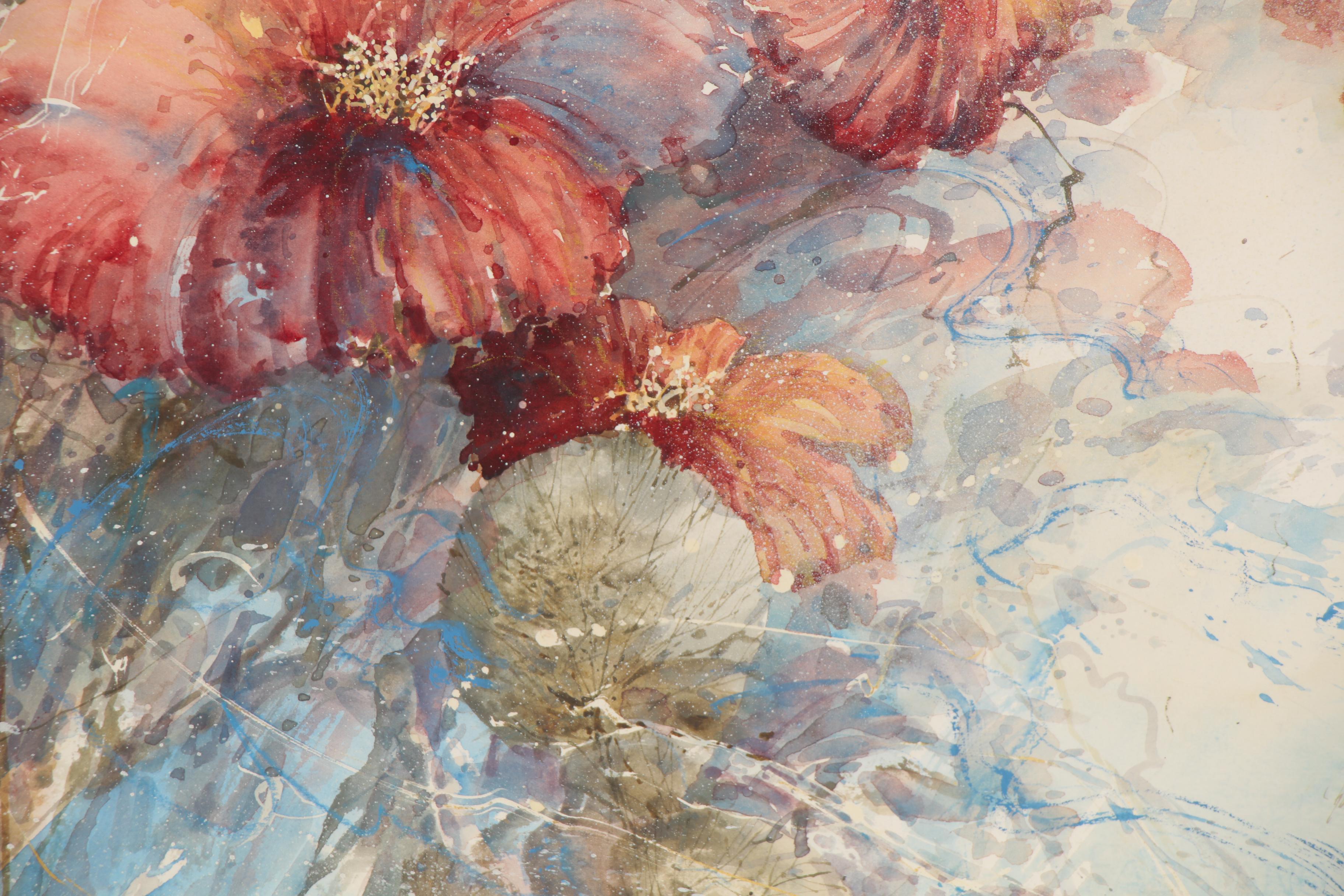 Randall Higdon Floral Watercolor Painting "Front and Center"