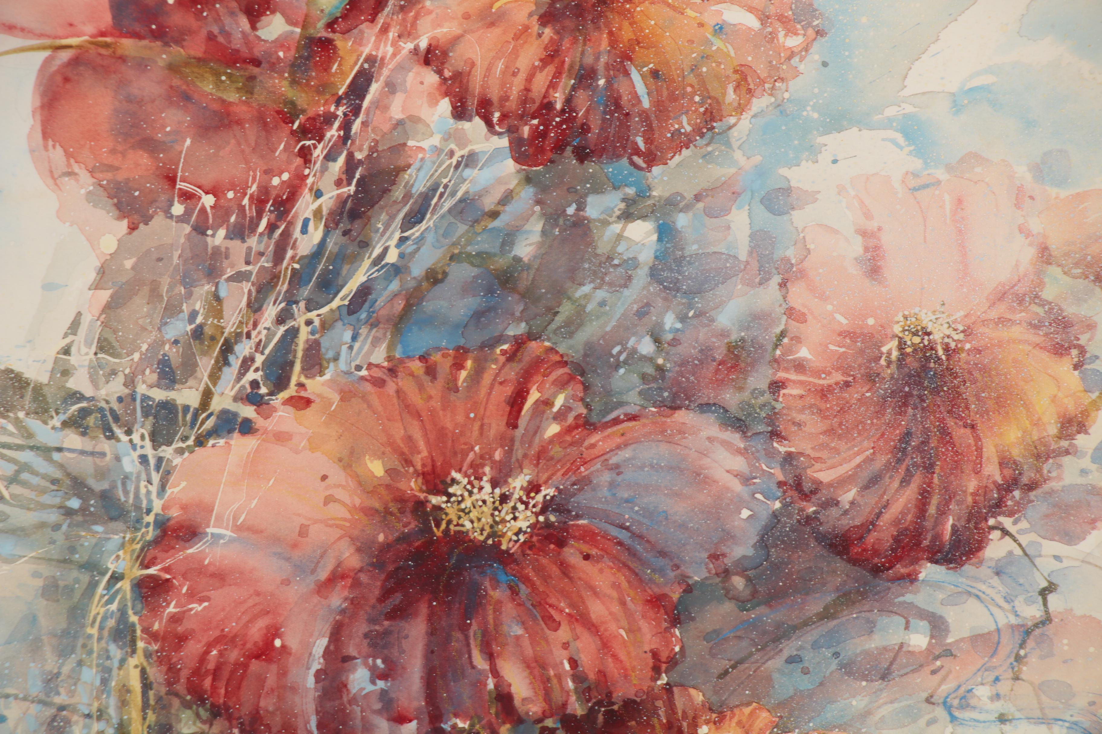 Randall Higdon Floral Watercolor Painting "Front and Center"