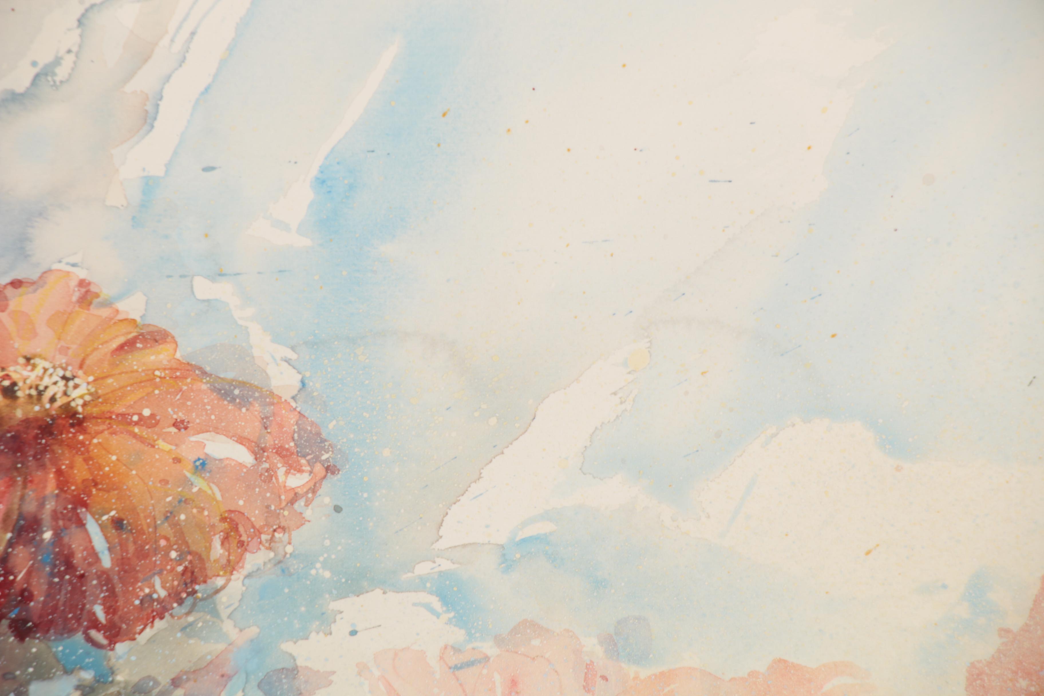 Randall Higdon Floral Watercolor Painting "Front and Center"