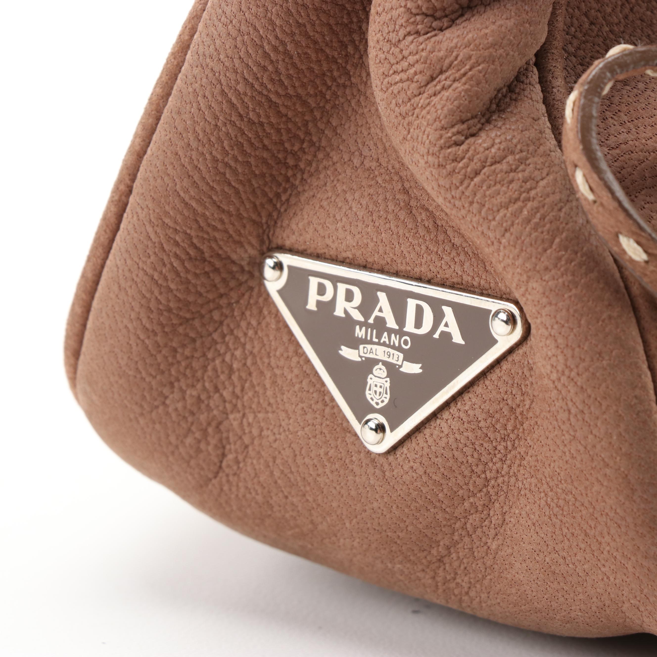 Prada Semitracolla Moon Rose Bag in Castoro Leather