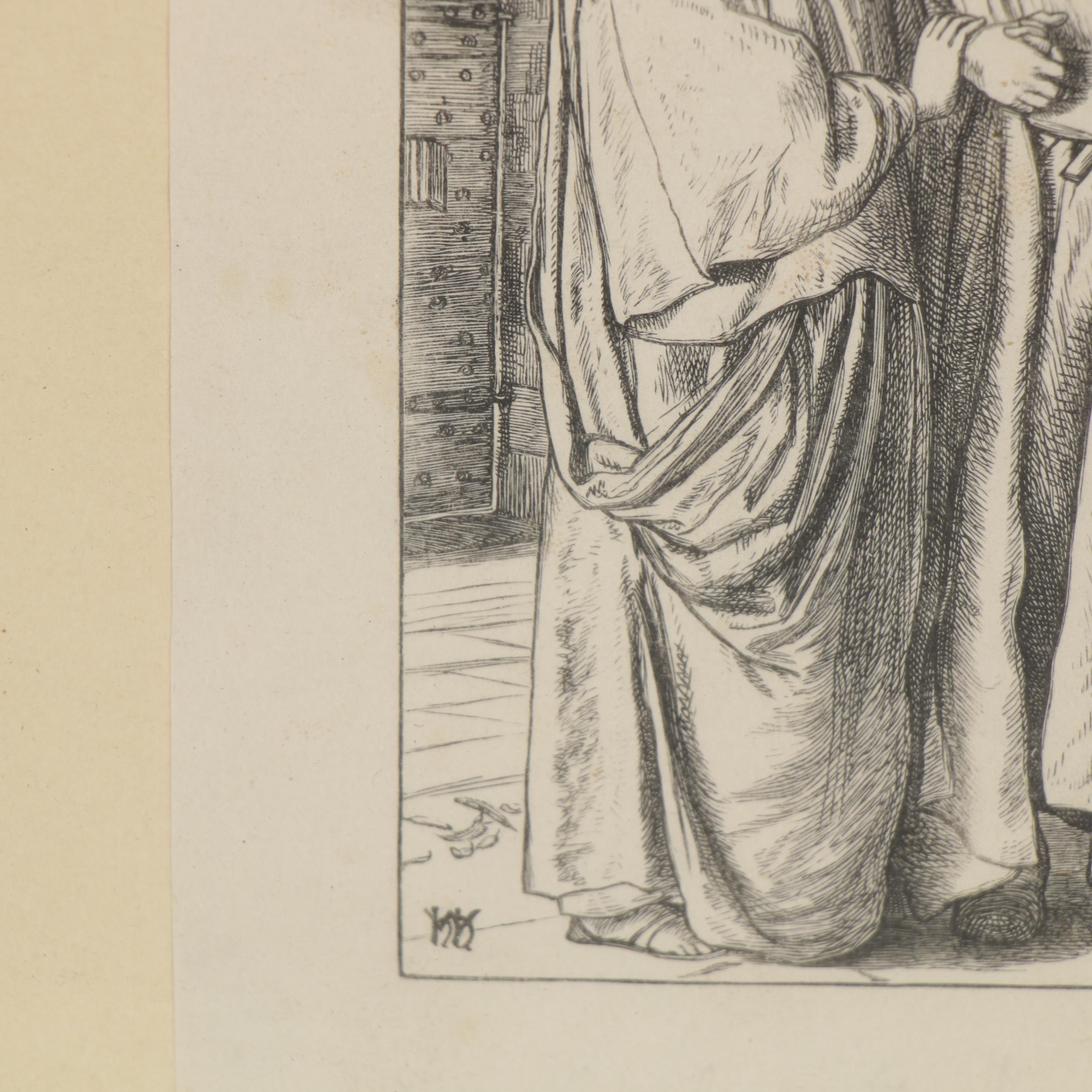 Brothers Dalziel Wood Engraving after W. Holman Hunt "The Lent Jewels," 1862