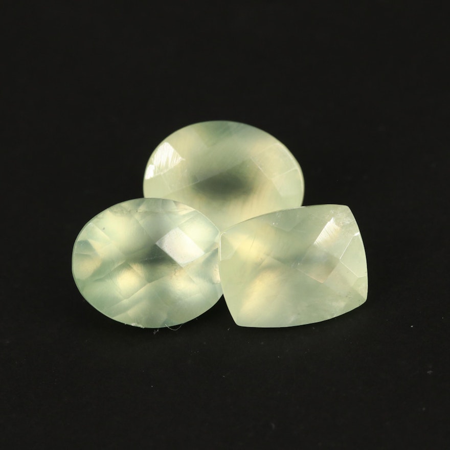 Loose 9.77 CTW Mixed Faceted Prehnite