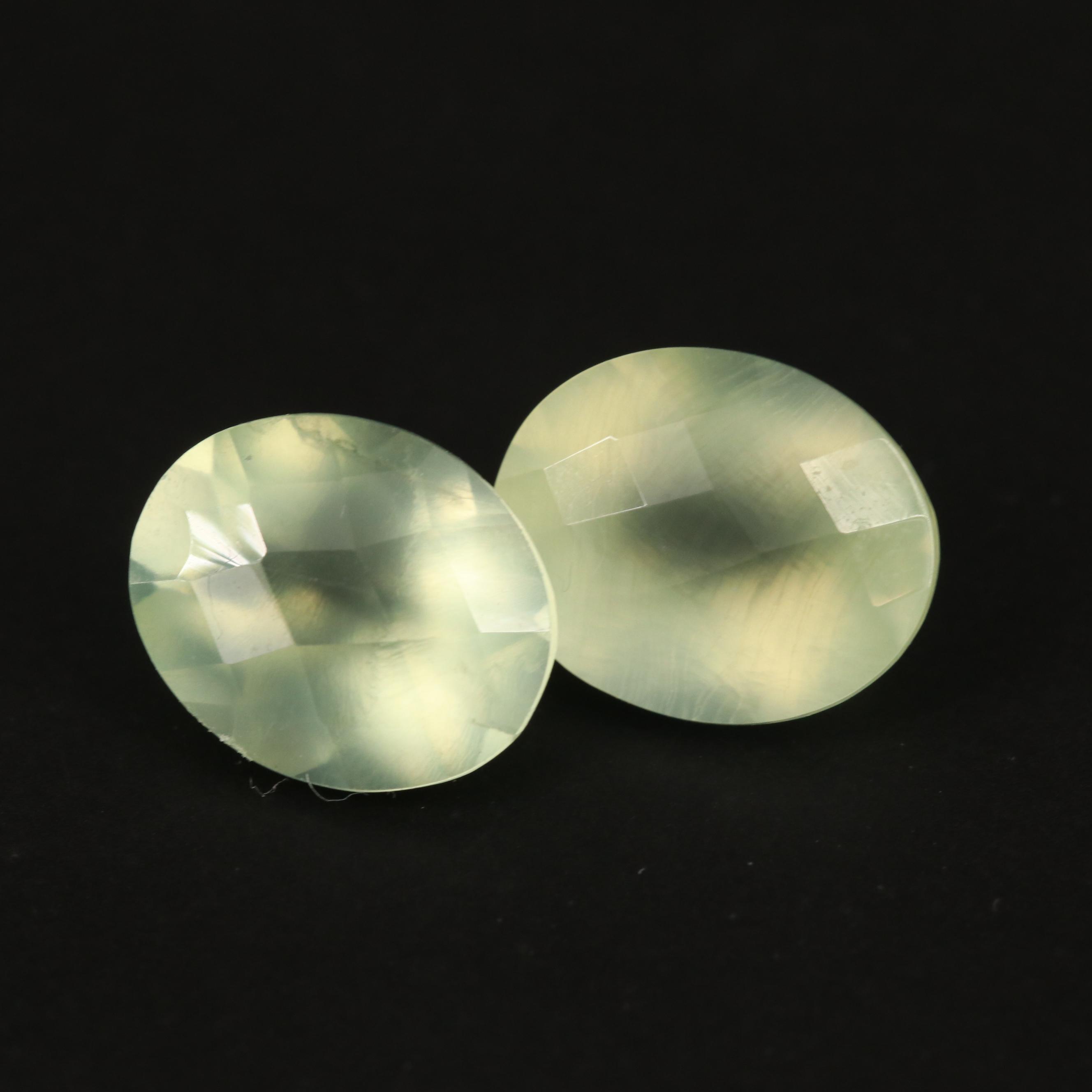 Loose 9.77 CTW Mixed Faceted Prehnite