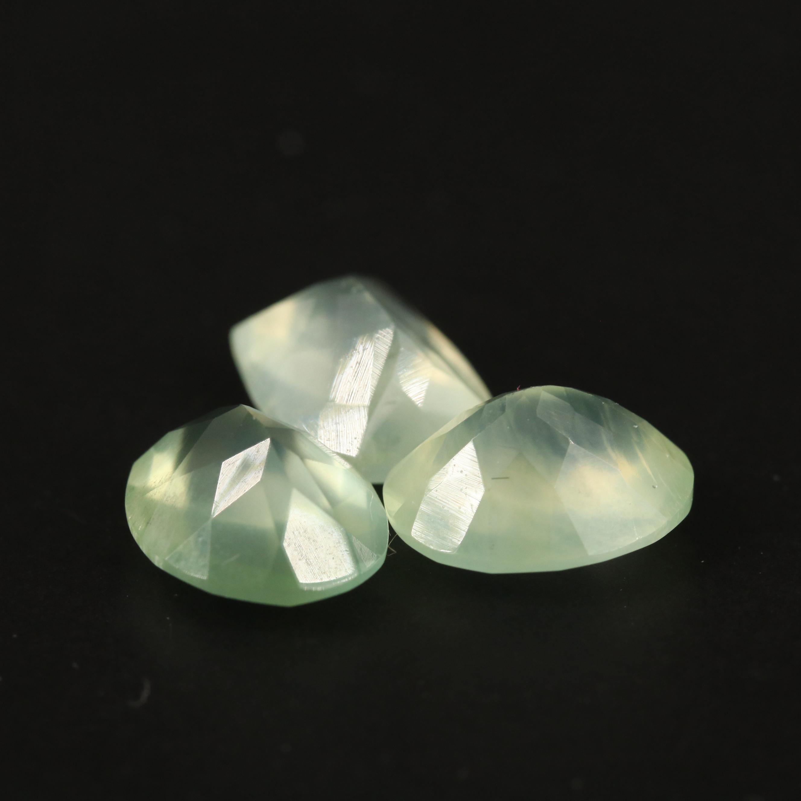 Loose 9.77 CTW Mixed Faceted Prehnite