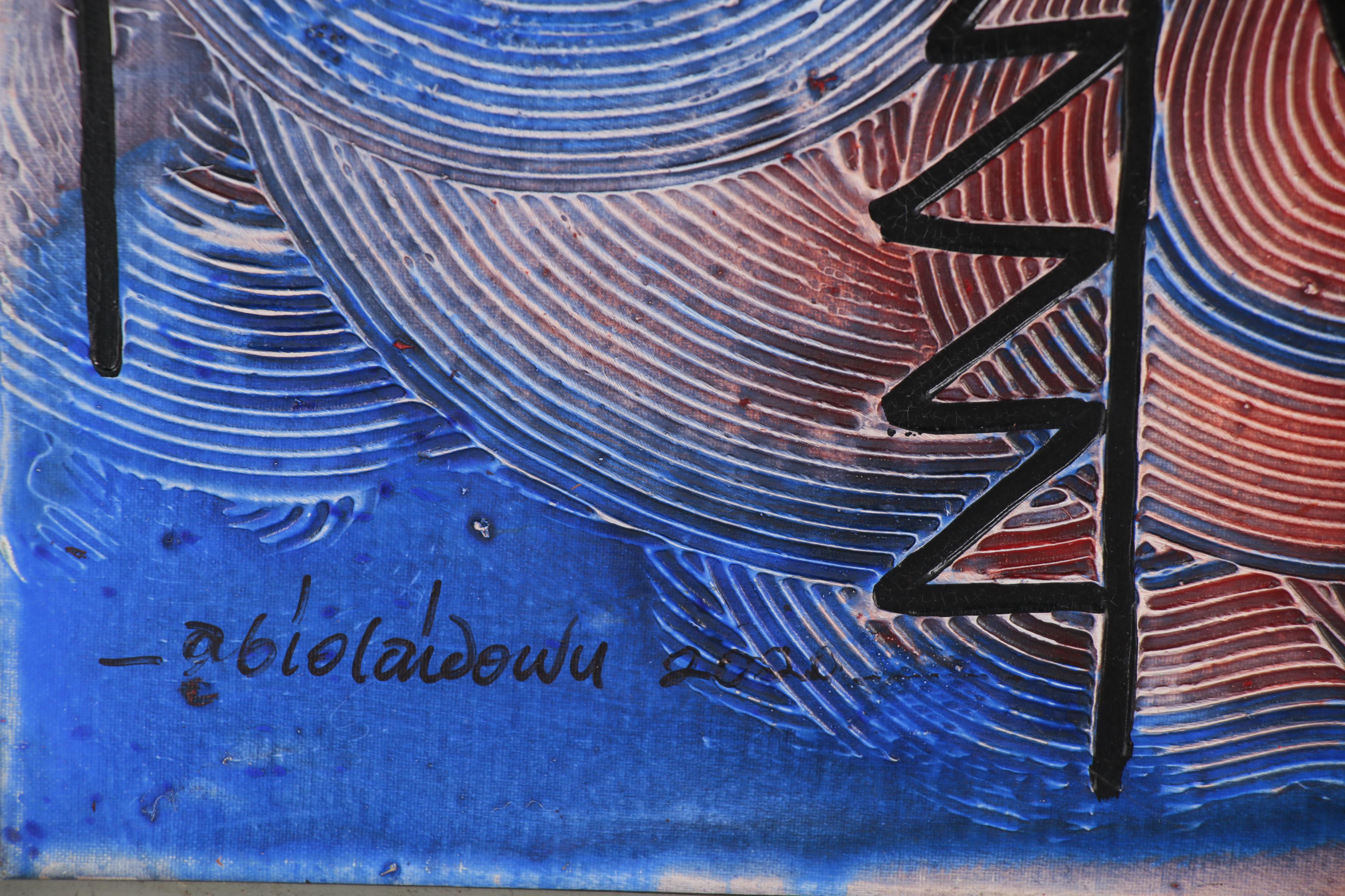 Abiola Idowu Mixed Media Painting "We Shall Win Together," 2020