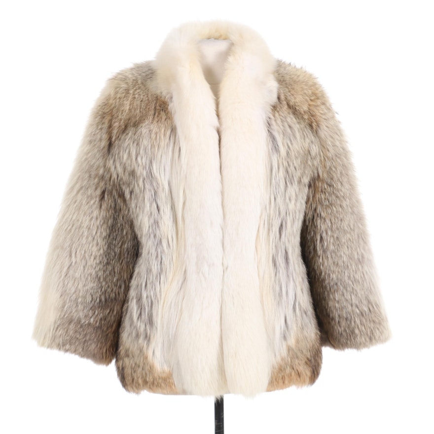 Full-Pelt Two-Tone Fox Fur Stroller Coat