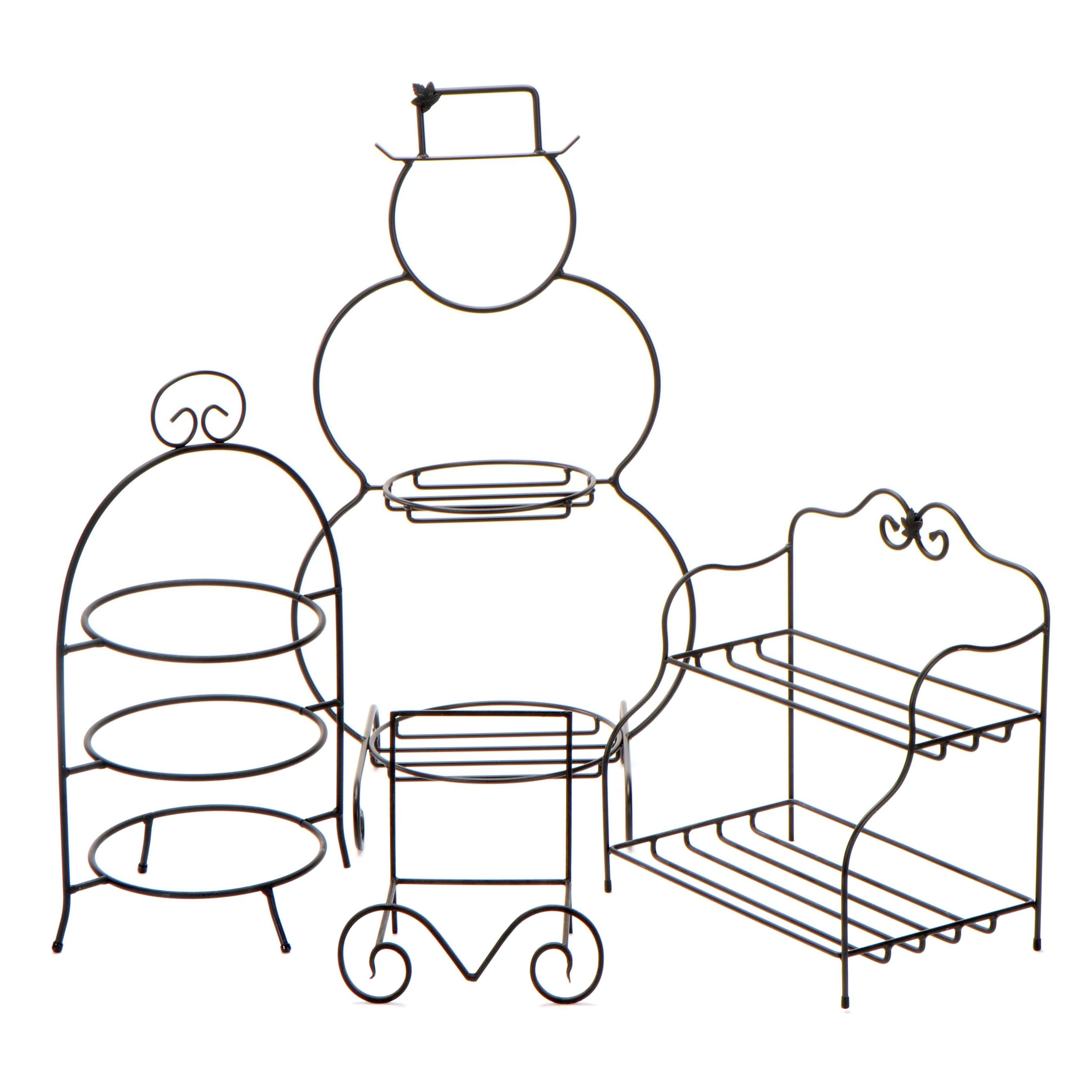 Longaberger Wrought Iron Frame Snowman Shaped Stand and Others