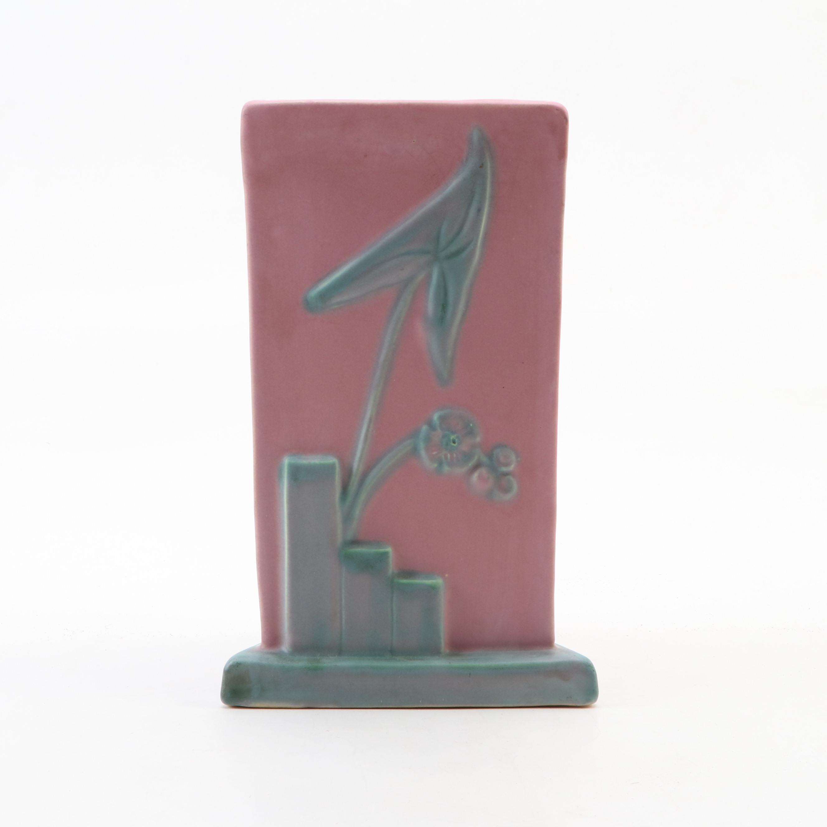 Weller Pottery Tutone Arts & Crafts "The Pink Triangle" Vase, circa 1920s.