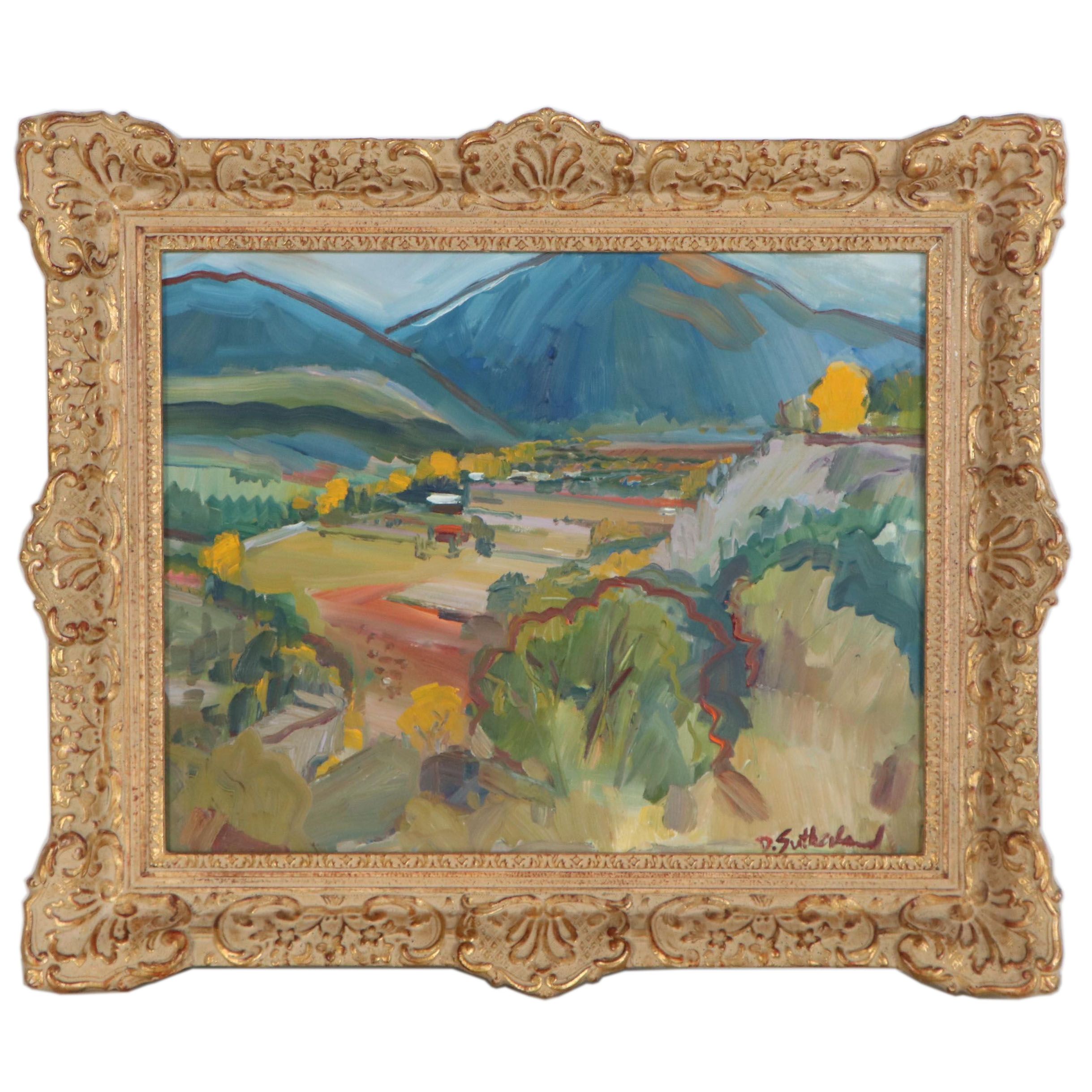 D. Sutherland Landscape Oil Painting, Circa 1980