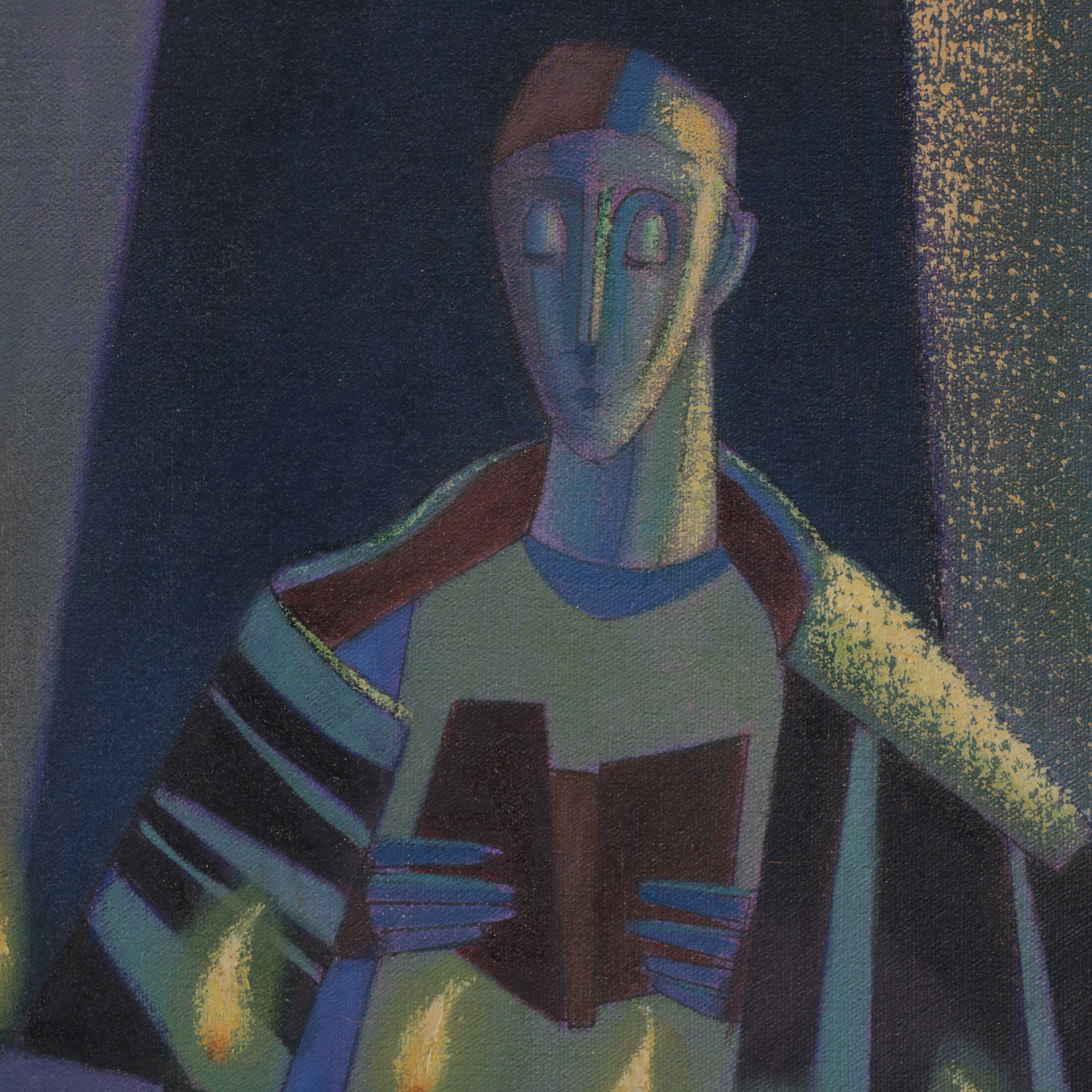 Joseph Jankowski Oil Painting "Menorah," 1971