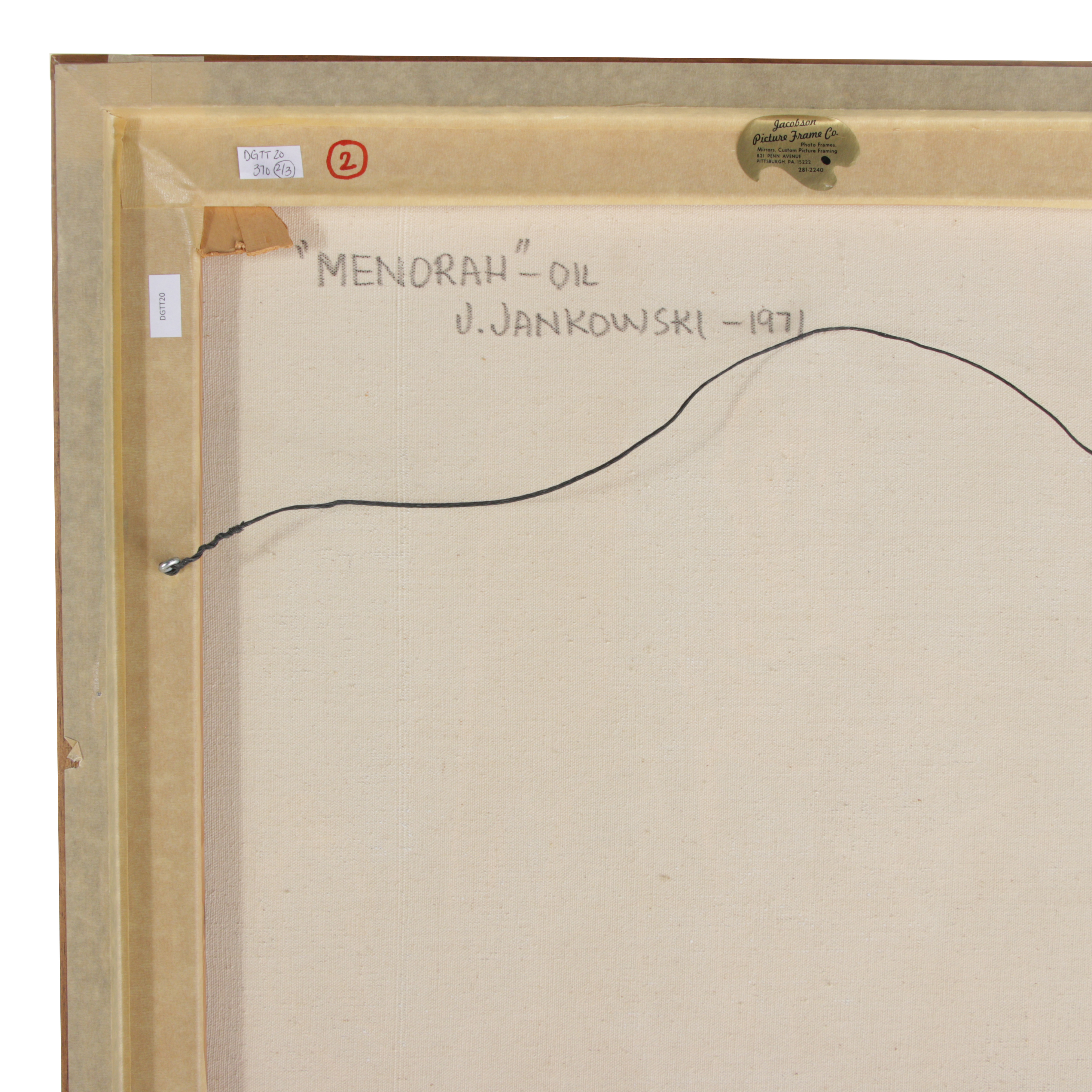 Joseph Jankowski Oil Painting "Menorah," 1971