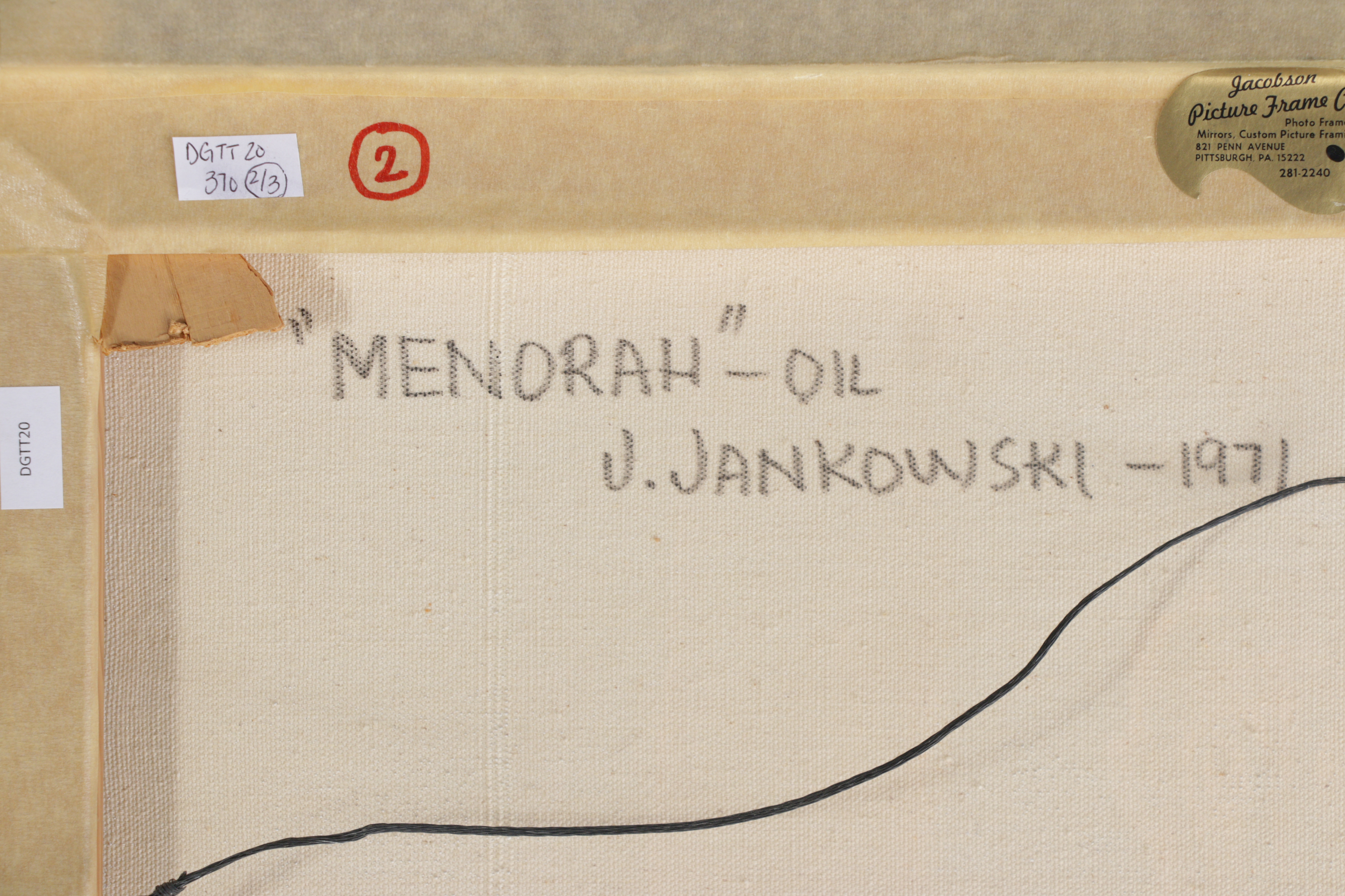 Joseph Jankowski Oil Painting "Menorah," 1971