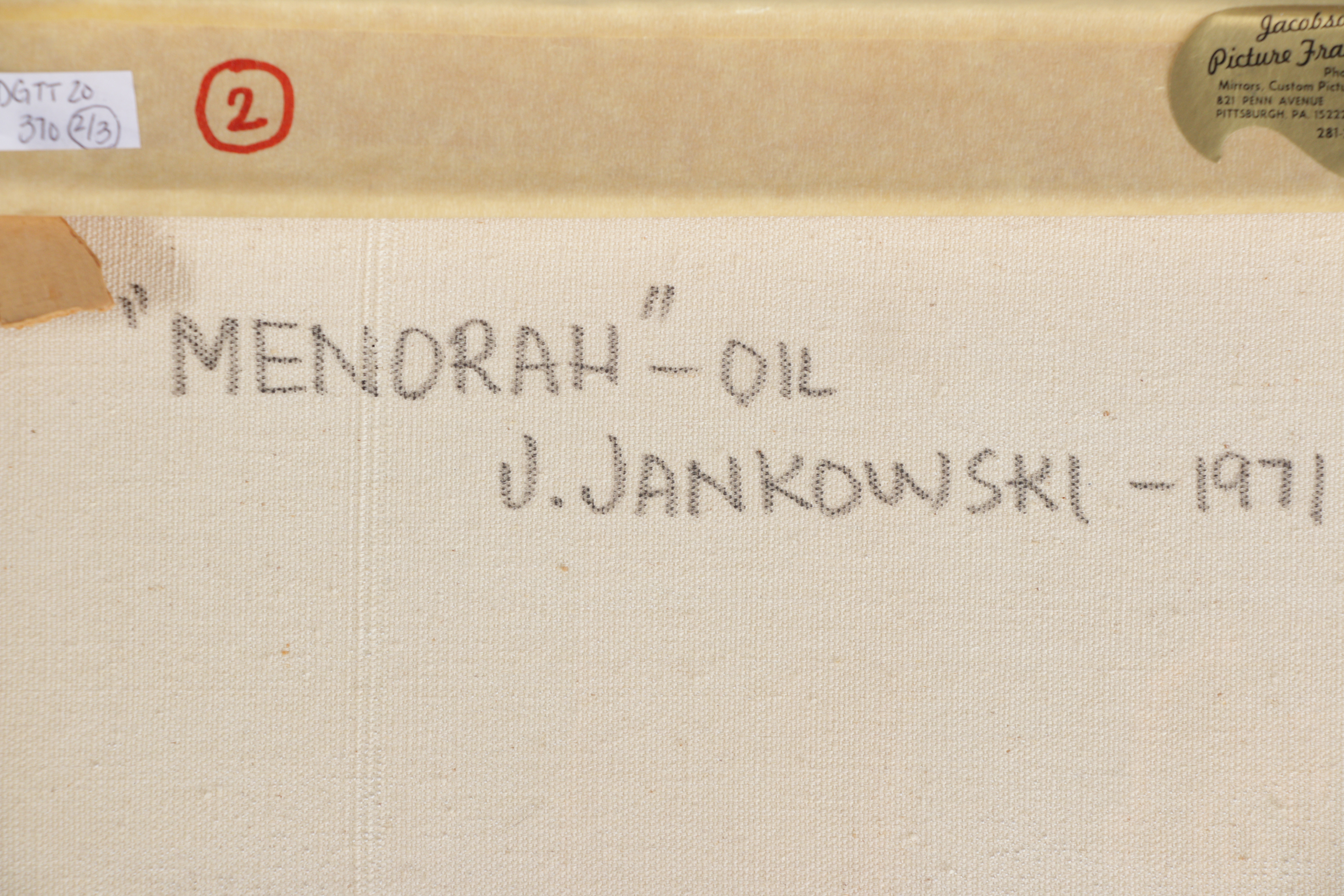 Joseph Jankowski Oil Painting "Menorah," 1971