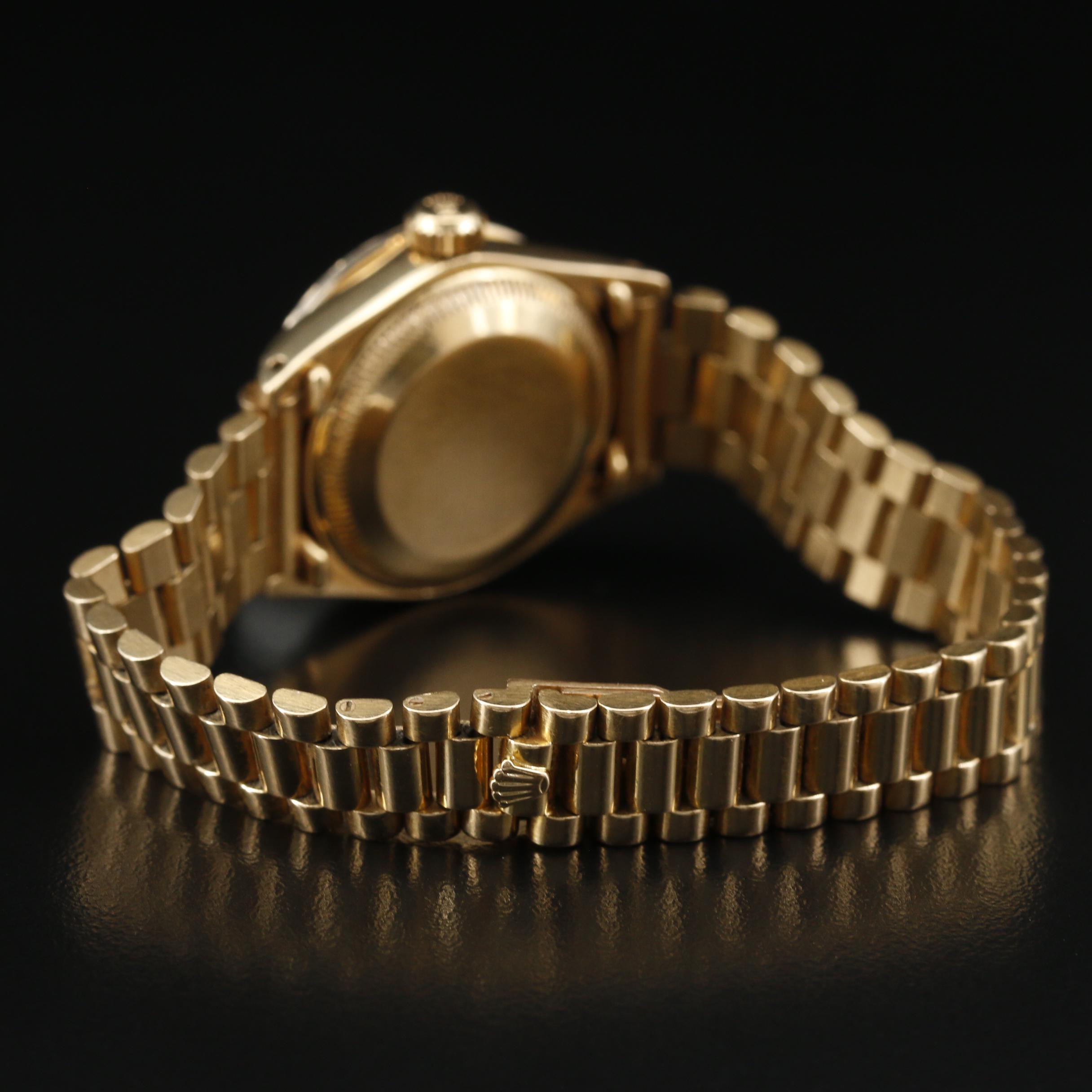 1980 Rolex Datejust President 18K Gold with Diamonds and Sapphires Watch