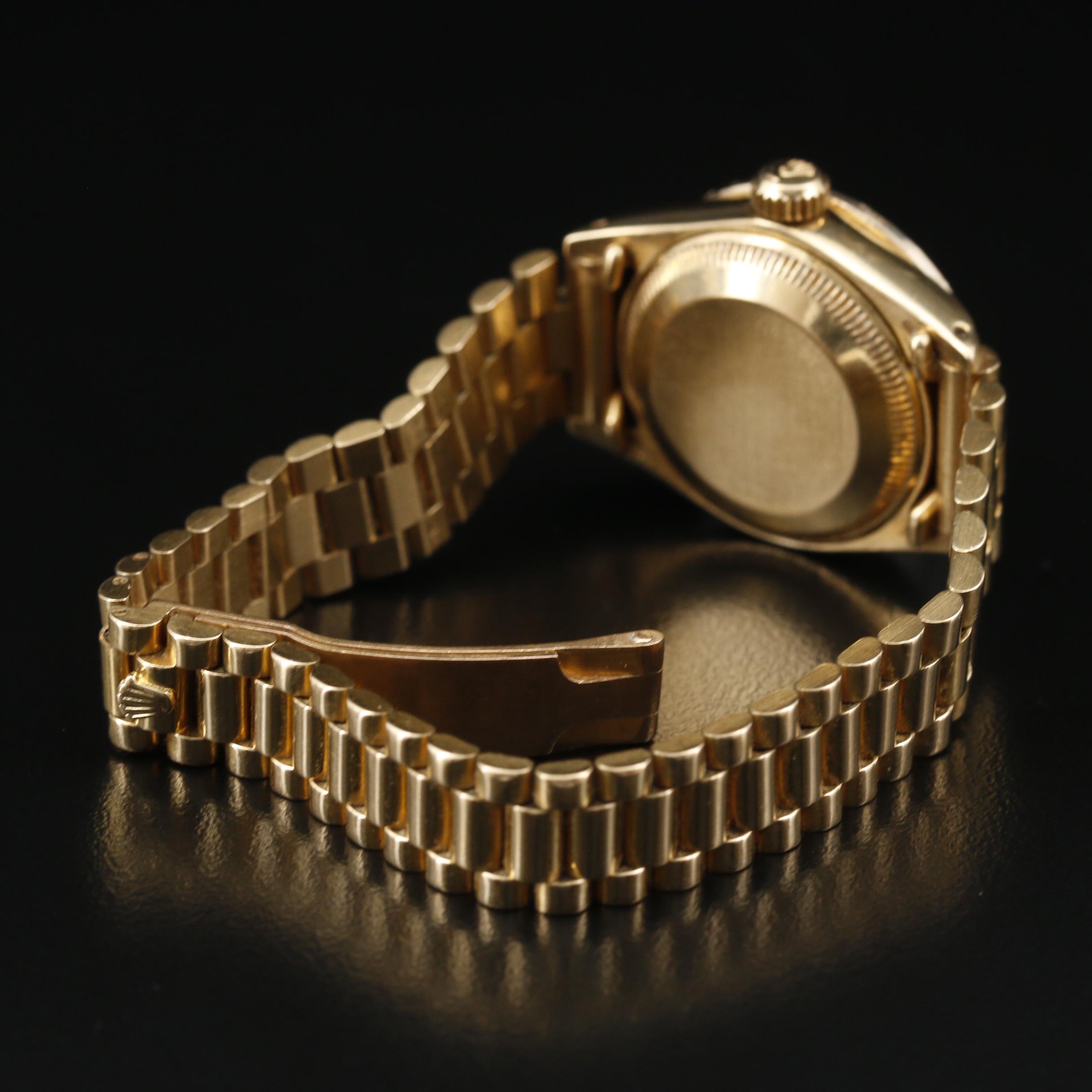 1980 Rolex Datejust President 18K Gold with Diamonds and Sapphires Watch